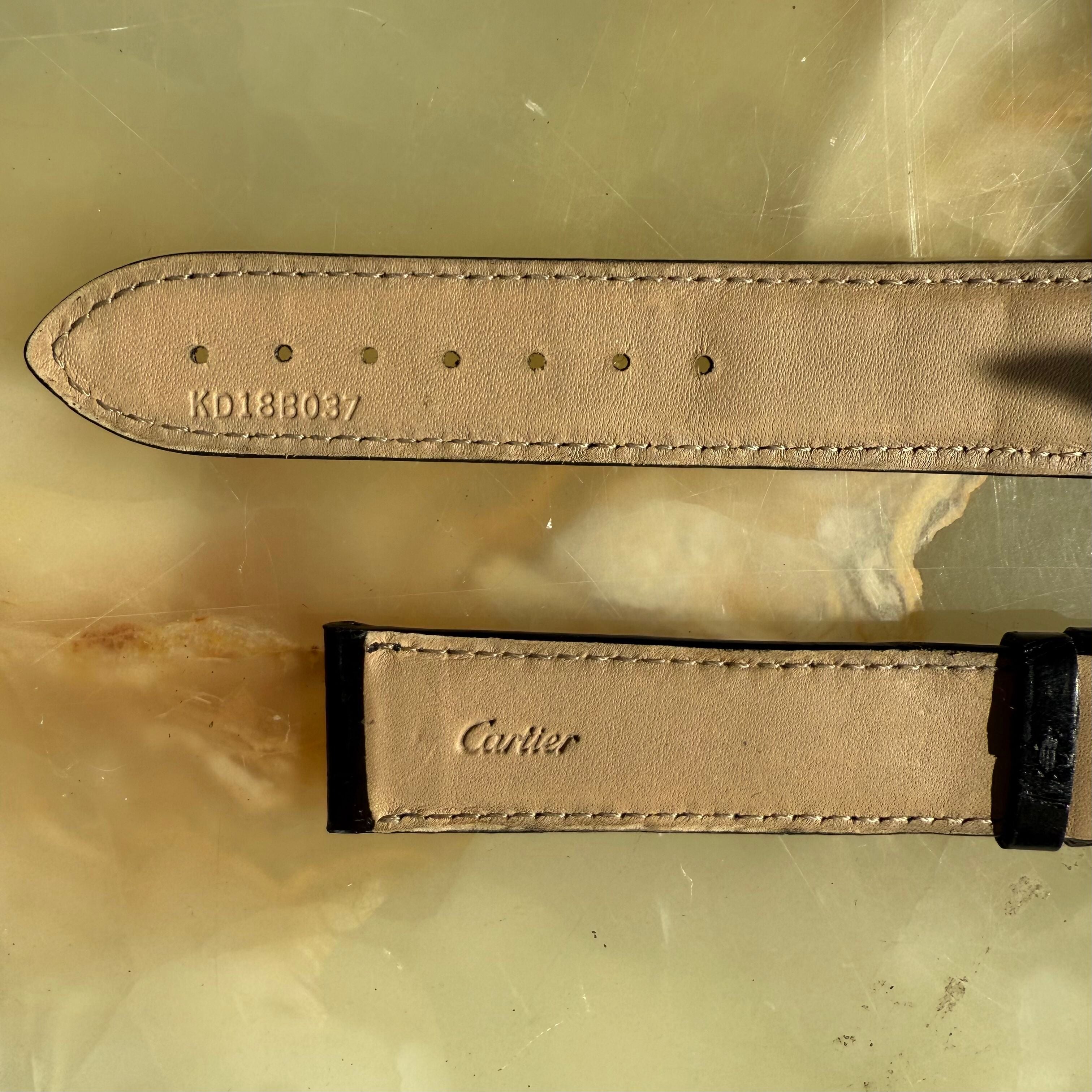 Authentic Cartier Black Alligator Watch Strap Band 20mm KD18B037