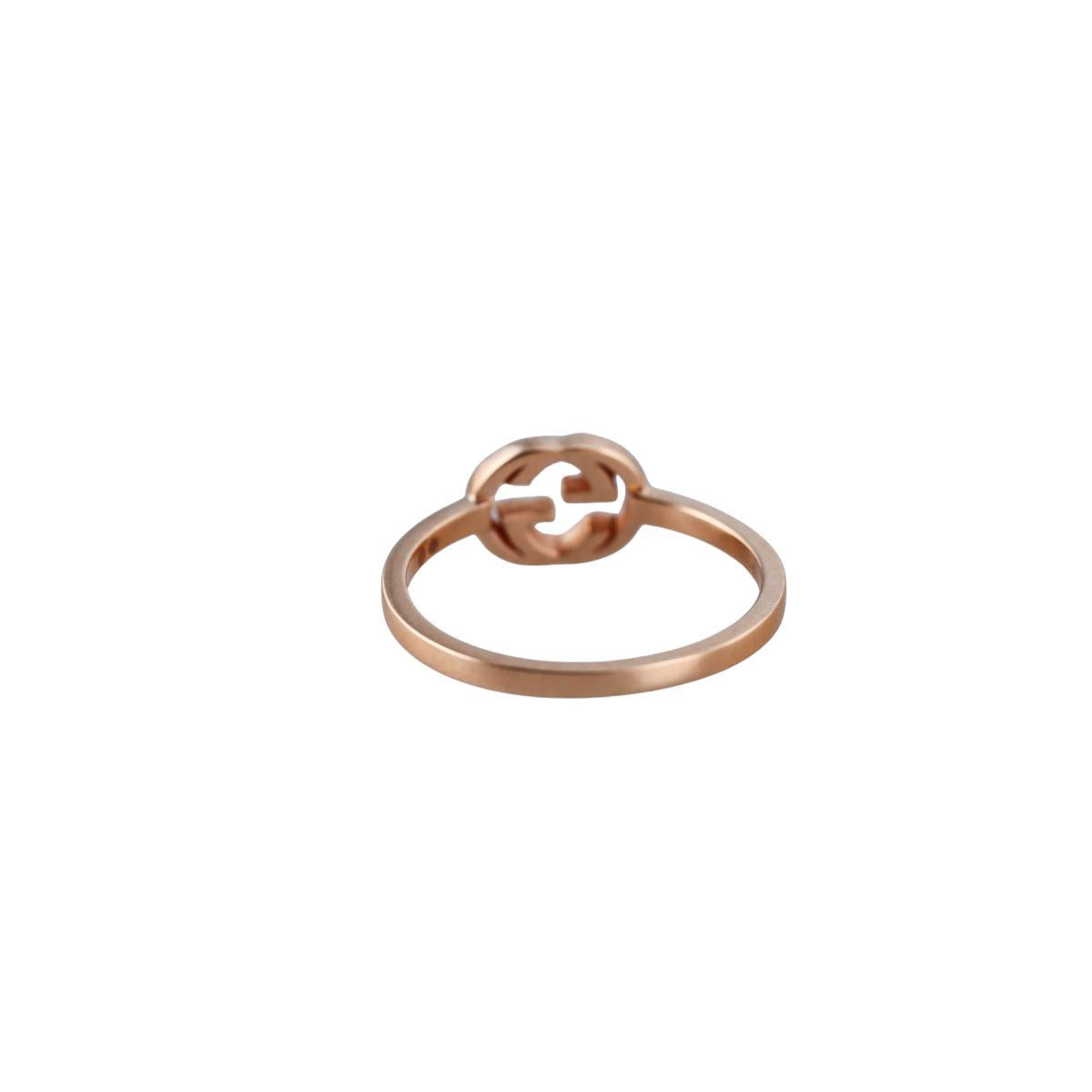 Gucci Iterlocking GG 18K Rose Gold Diamond Ring