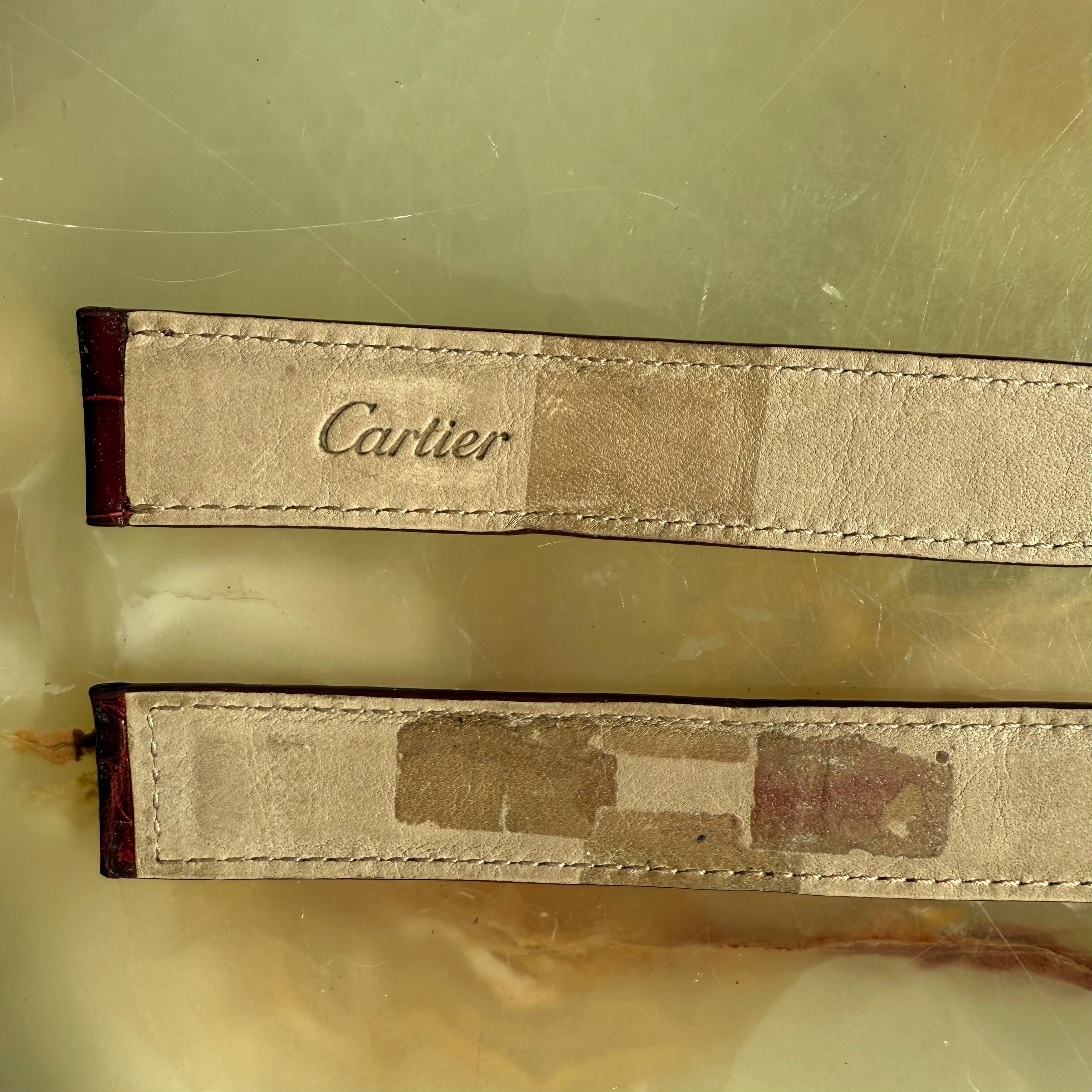 Authentic Cartier Burgundy Alligator Watch Strap Band 18mm