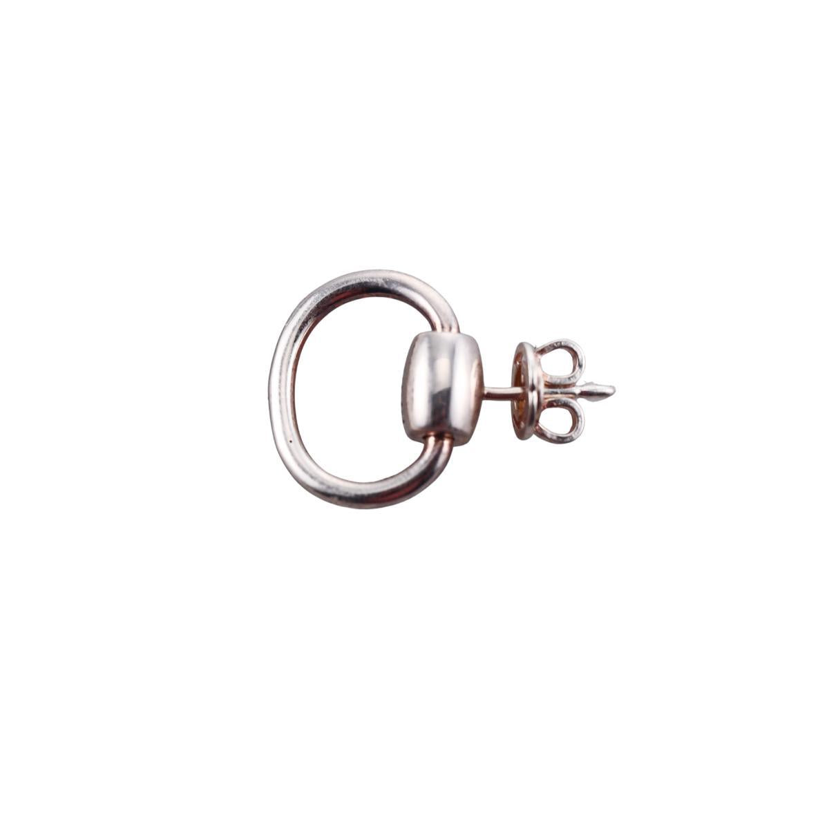 Gucci Horsebit Sterling Silver Hoop Stud Earrings