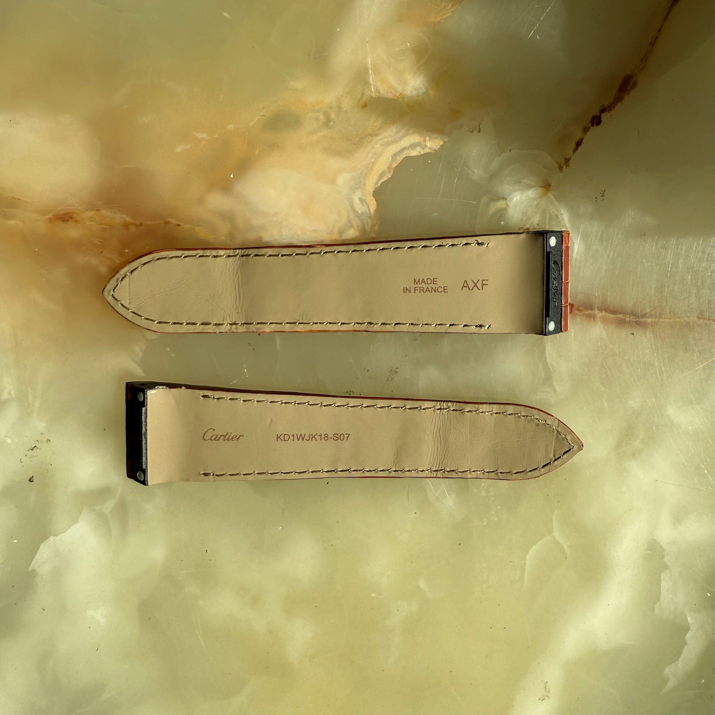 Authentic Cartier Brown Alligator Watch Strap Band 25mm KD1WJK18-S07