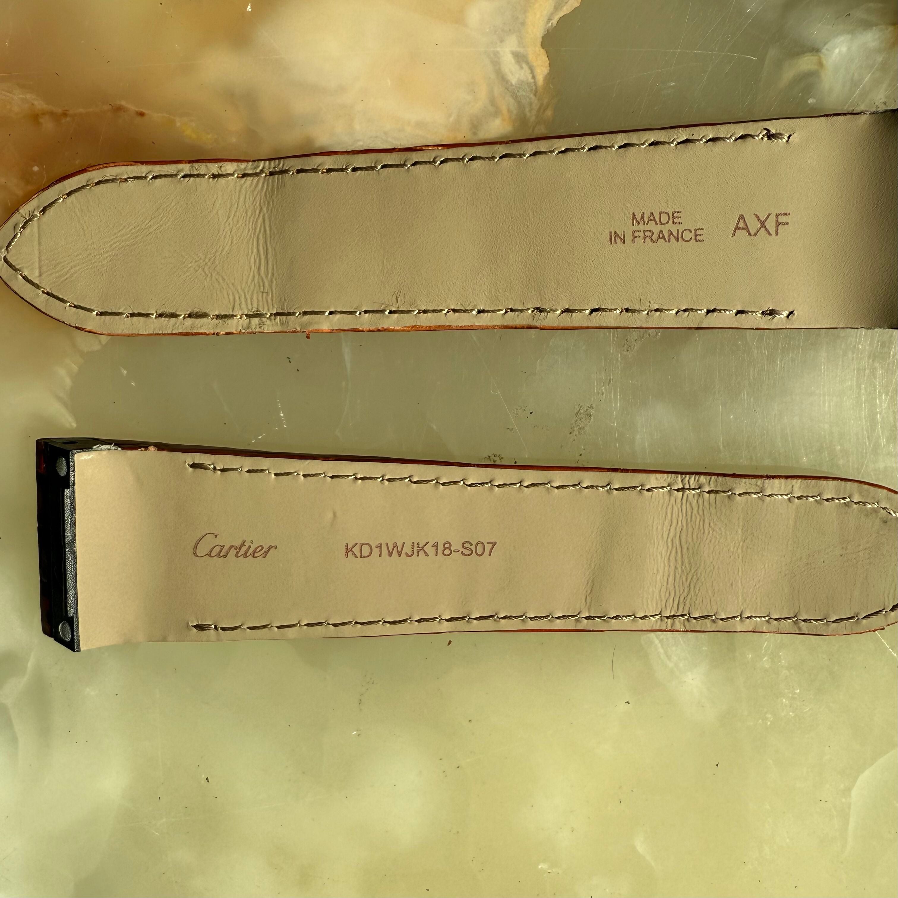 Authentic Cartier Brown Alligator Watch Strap Band 25mm KD1WJK18-S07