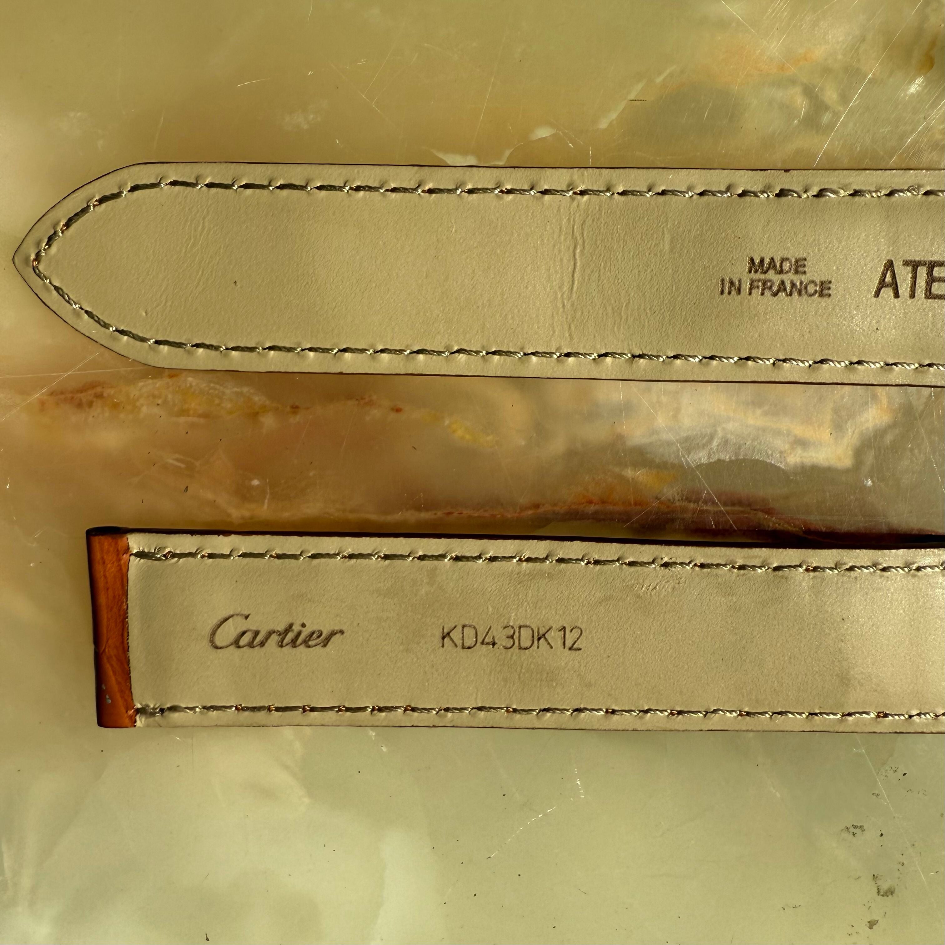 Authentic Cartier Brown Alligator Watch Strap Band 18mm KD43DK12