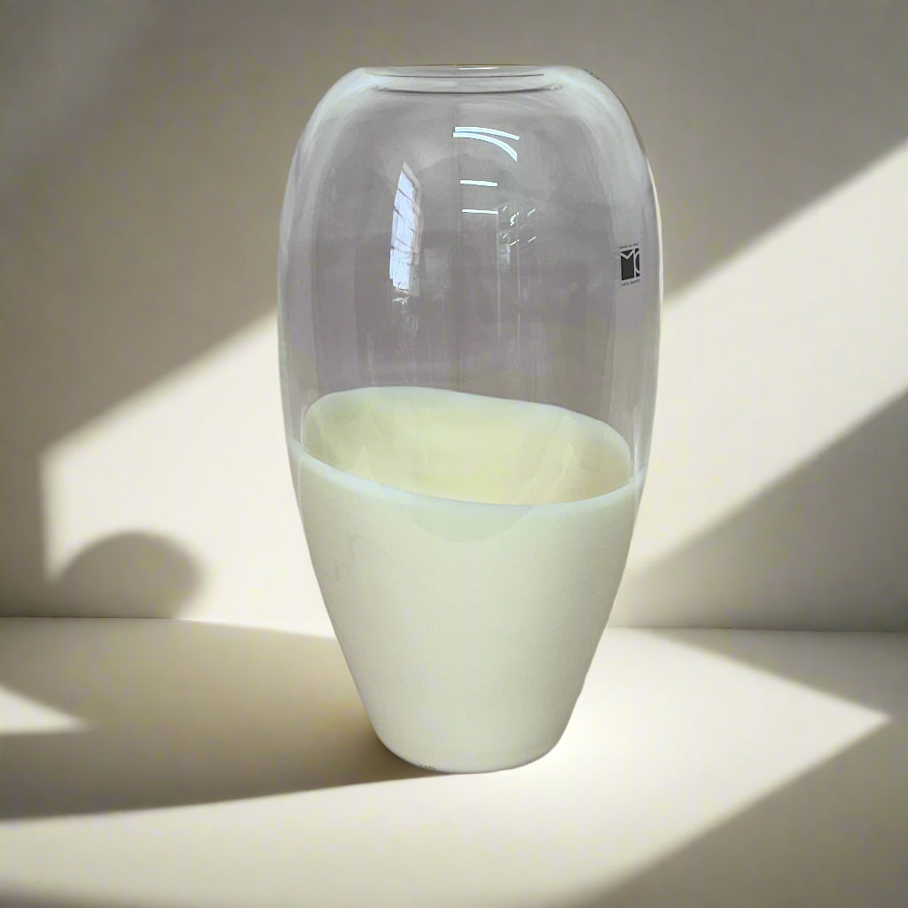 Carlo Moretti Hand Blown Murano Glass "Angel" Cream Vase