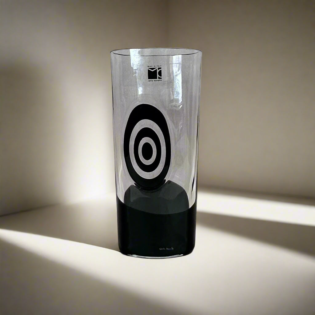 2007 Carlo Moretti Nerotramo Hand Blown Murano Glass Vase 103/222