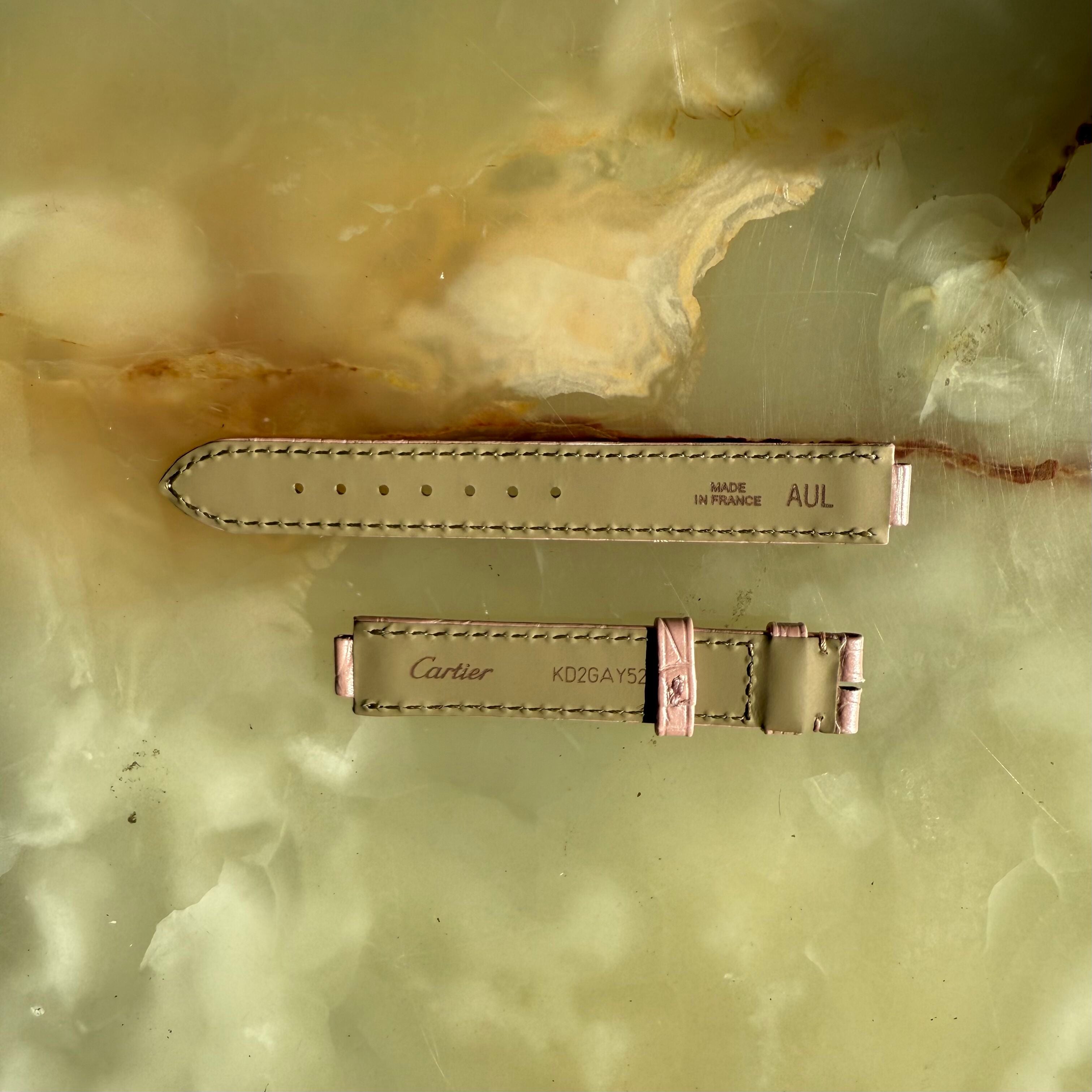 Authentic Cartier Pink Alligator Watch Strap Band 15mm KD2GAY52