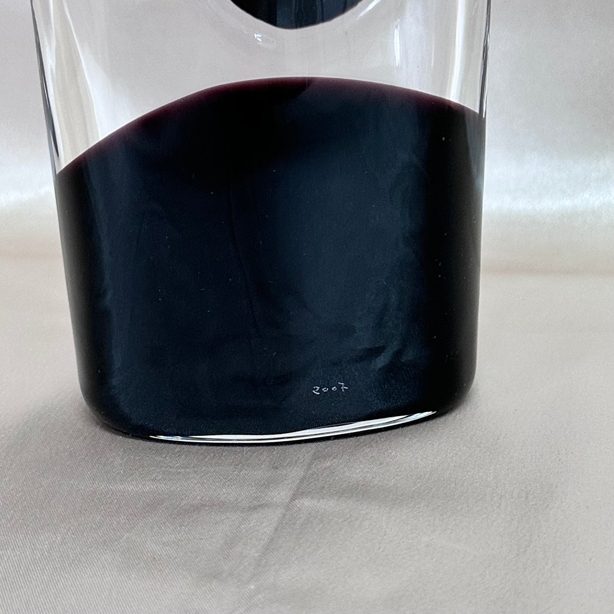 2007 Carlo Moretti Nerotramo Hand Blown Murano Glass Vase 103/222