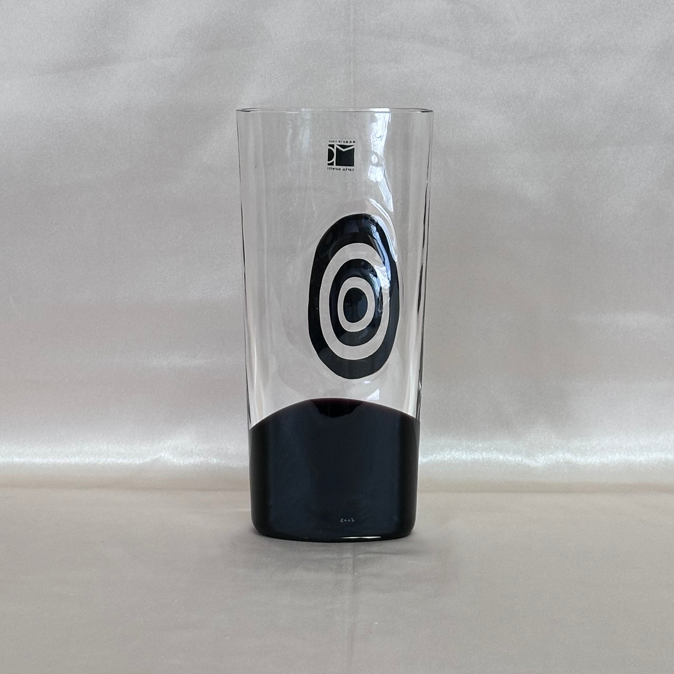 2007 Carlo Moretti Nerotramo Hand Blown Murano Glass Vase 103/222