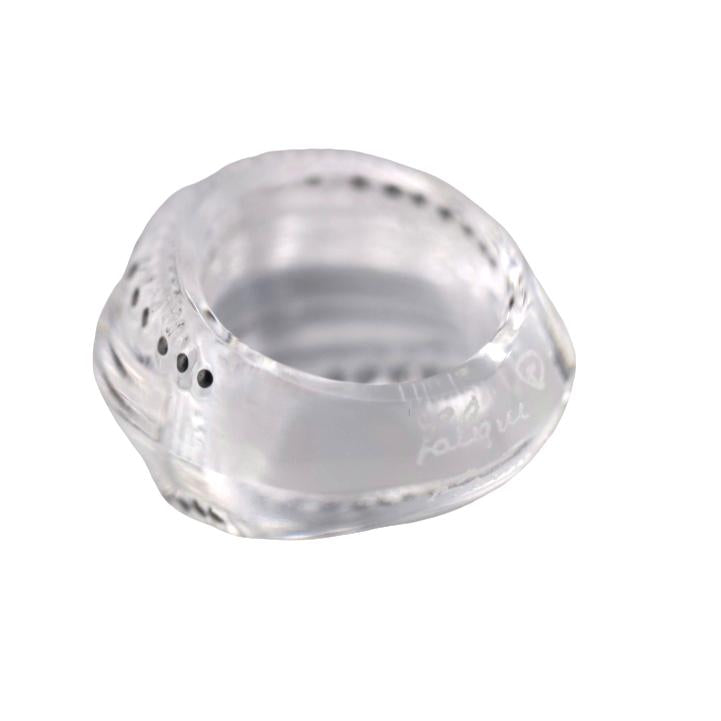 Lalique Icone Clear Crystal Black Enamel Icon Ring 10394900