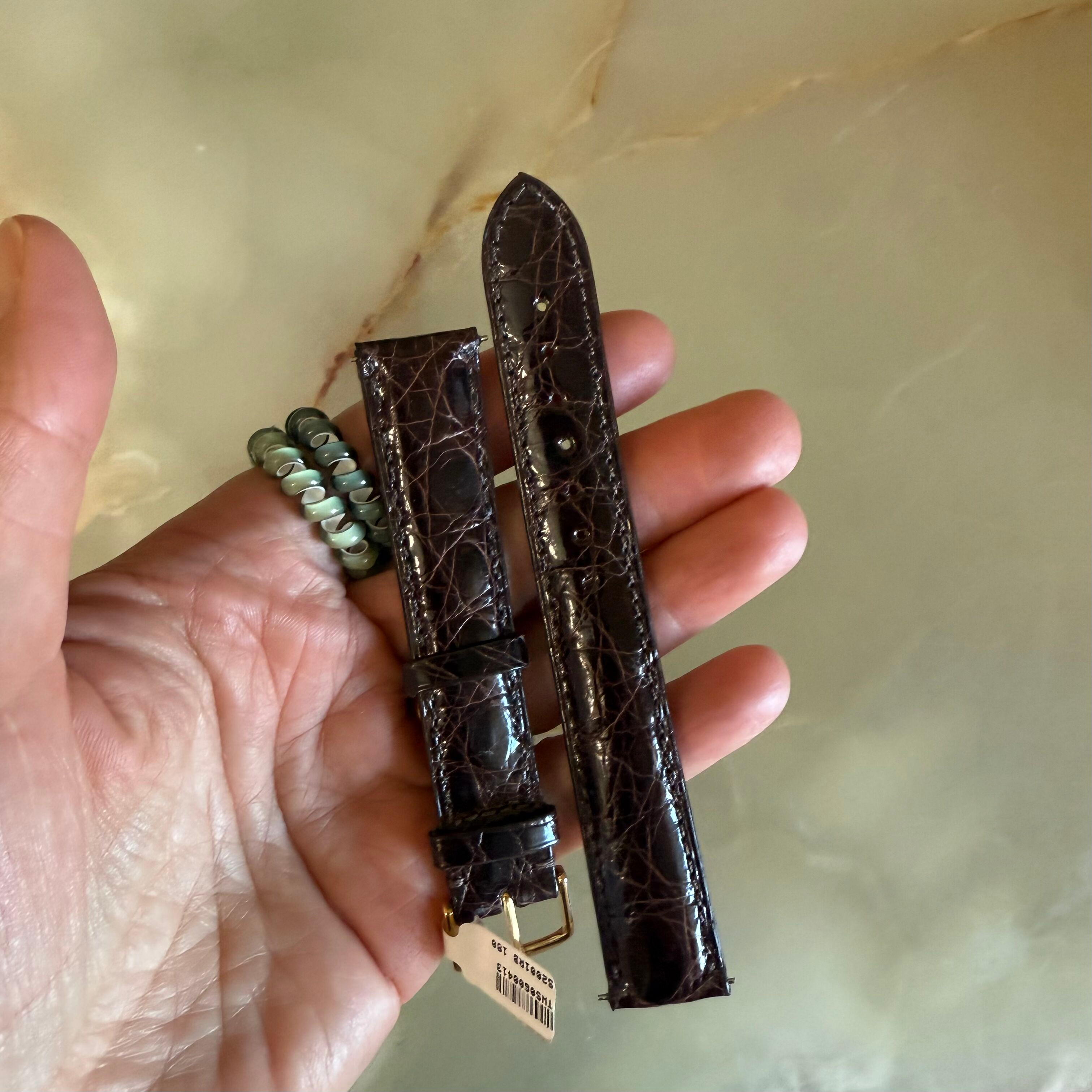 Genuine Crocodile Brown Watch Strap Band 18mm Padded & Stitched w Buckle