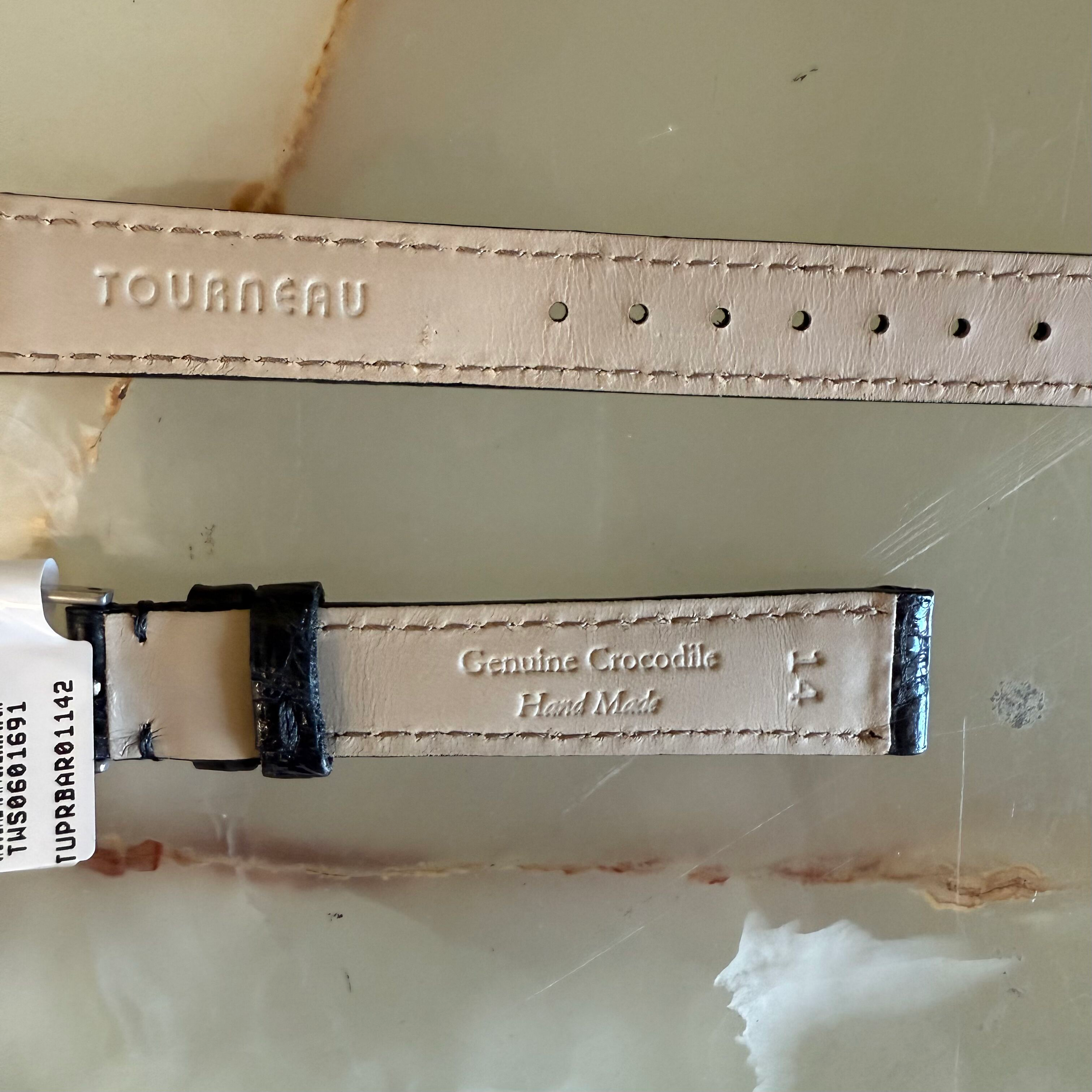 Genuine Crocodile Black Watch Strap Band 14mm Padded & Stitched w Buckle