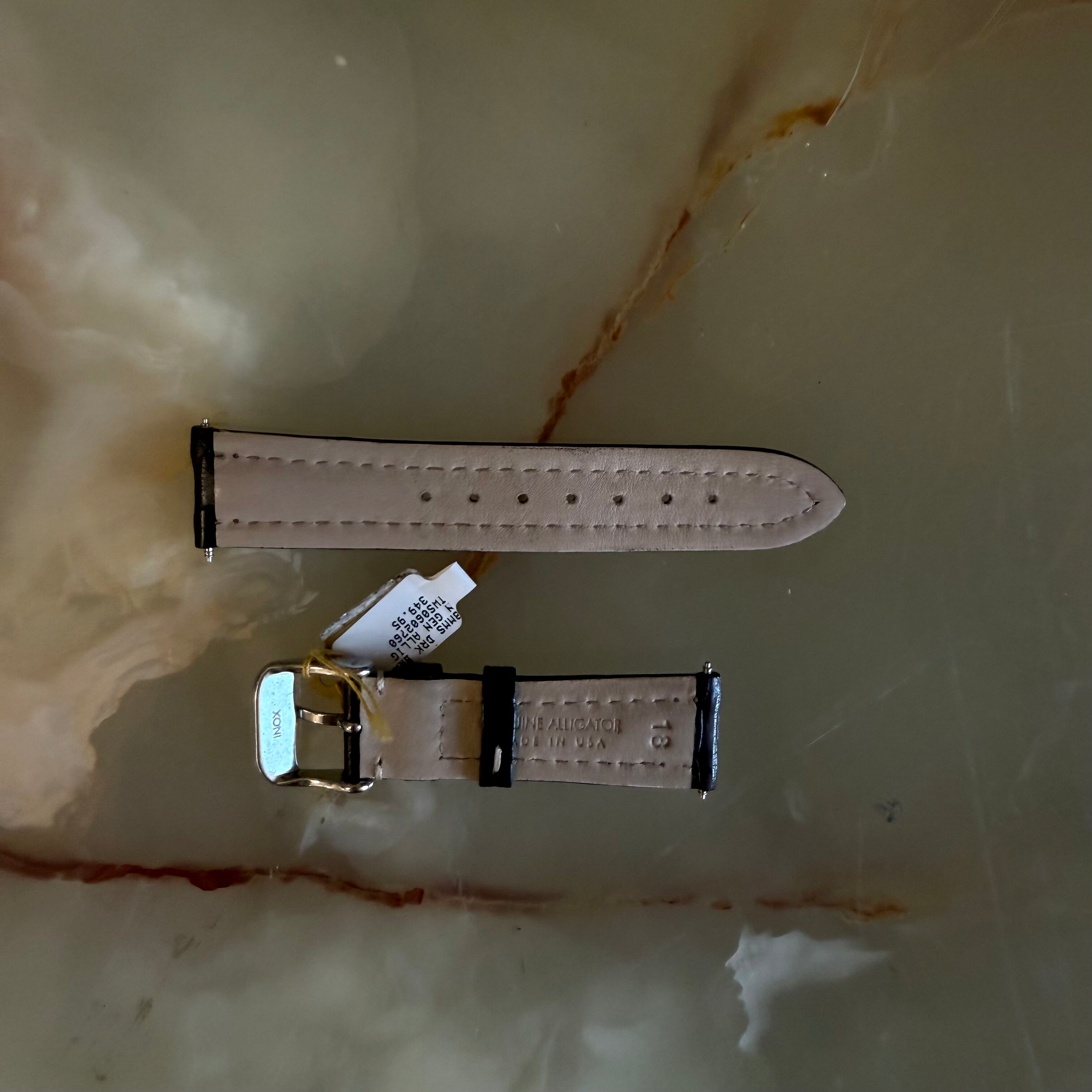 Genuine Alligator Brown Watch Strap Band 18mm Padded & Stitched w Buckle