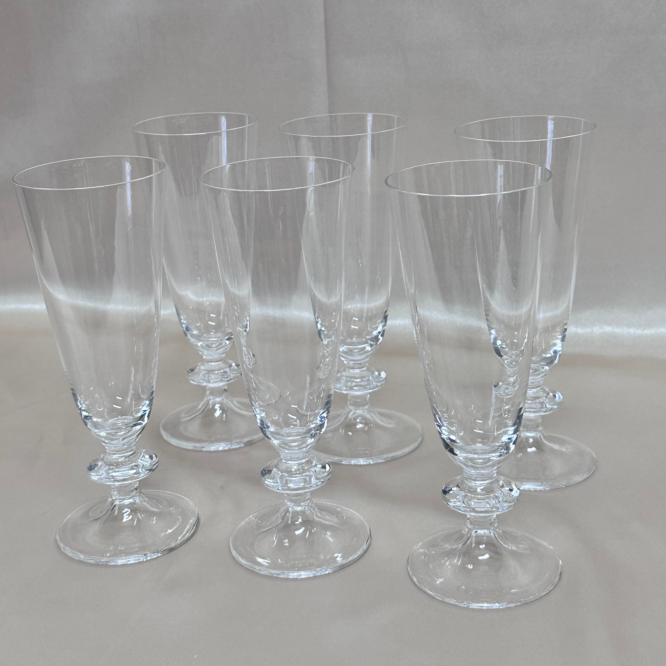 Nason & Moretti Murano Champagne Flutes Glass Set of 6