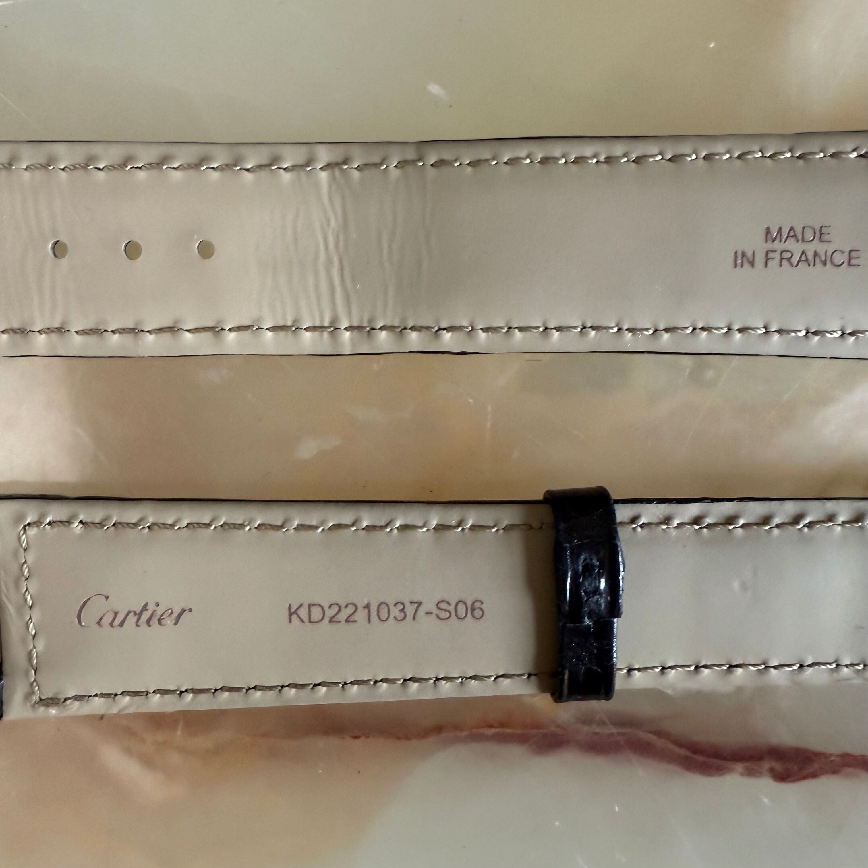 Authentic Cartier Pasha Black Alligator Watch Strap Band 20mm KD221037-S06