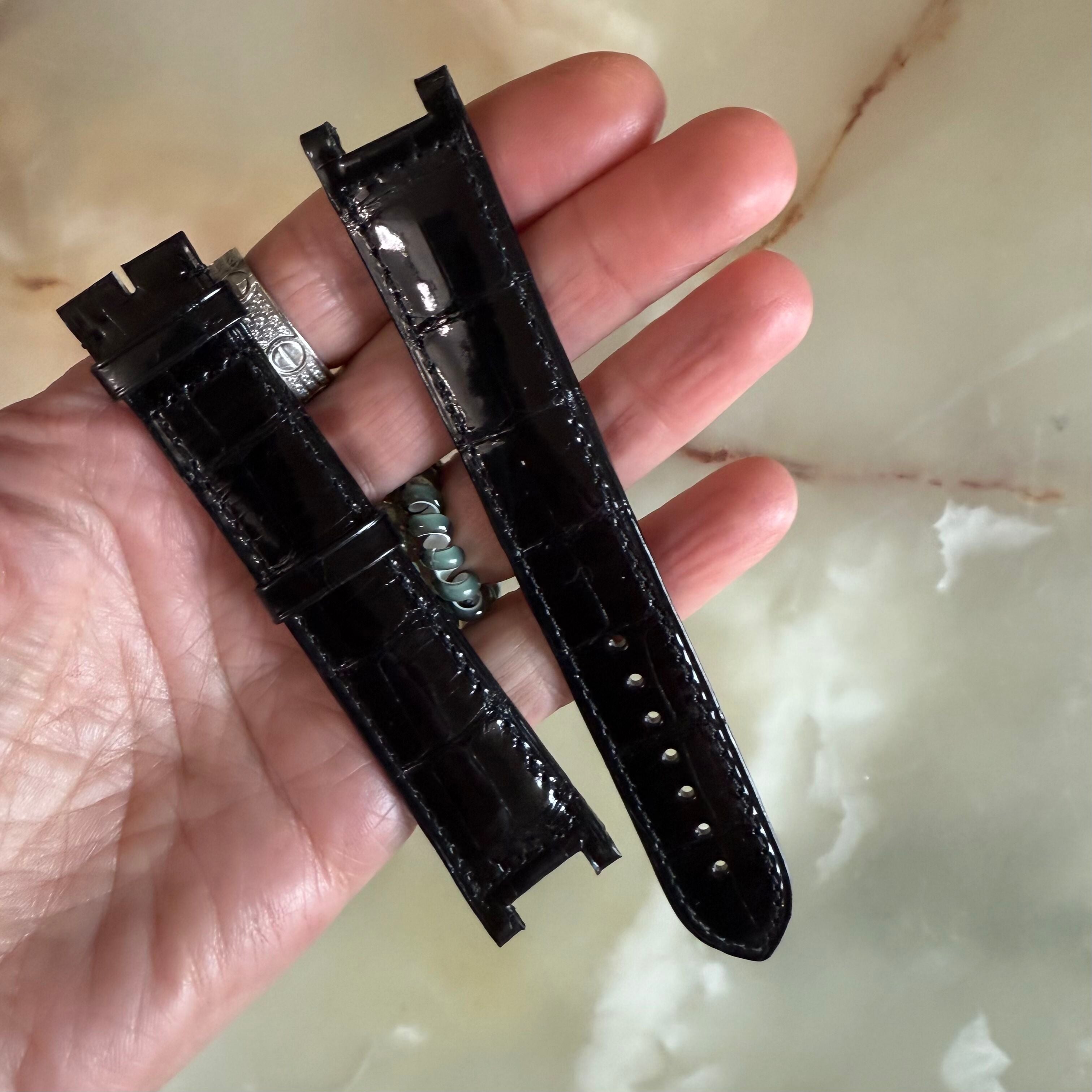 Authentic Cartier Pasha Black Alligator Watch Strap Band 20mm KD221037-S06