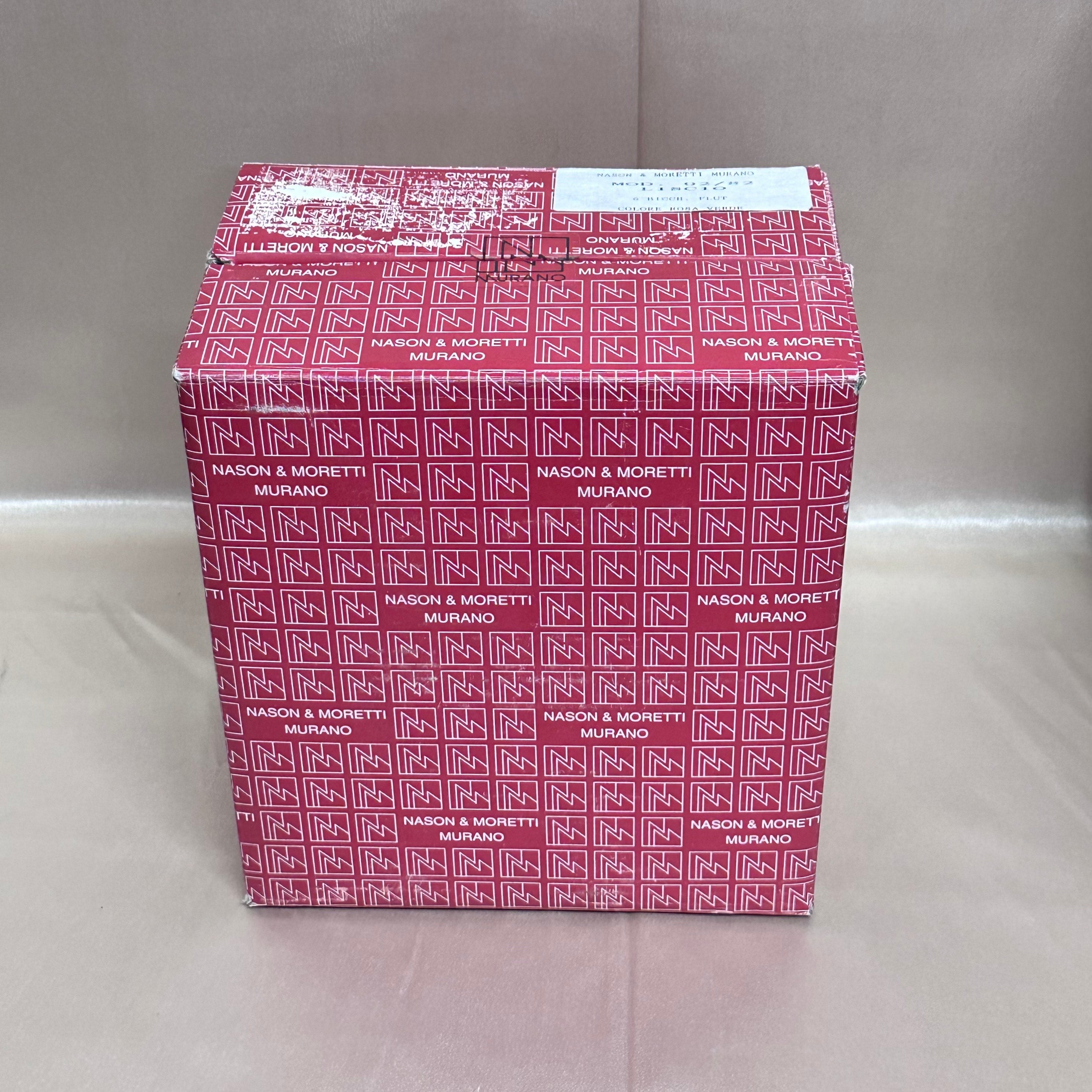 Nason & Moretti Murano Green lavender Champagne Flutes Glass Set of 6