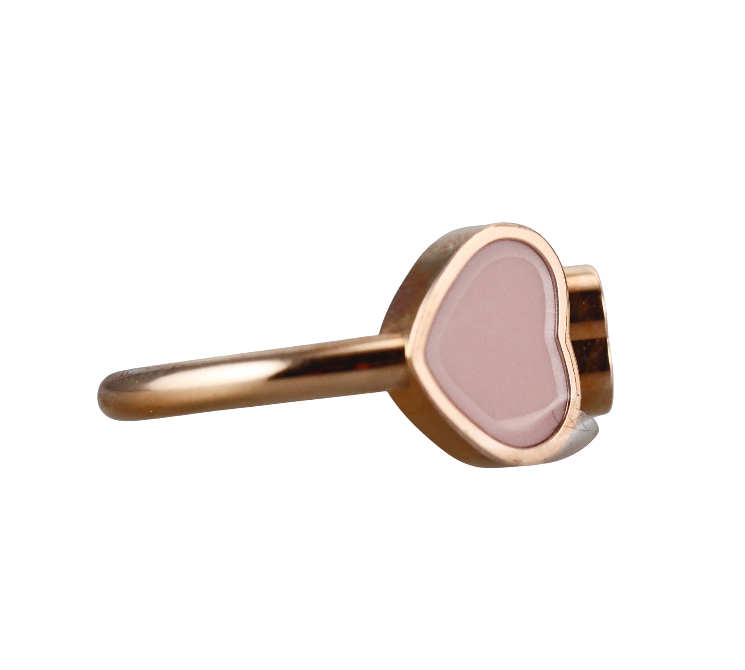 Chopard Happy Hearts Rose Gold Diamond Pink Opal Ring N829482-5610