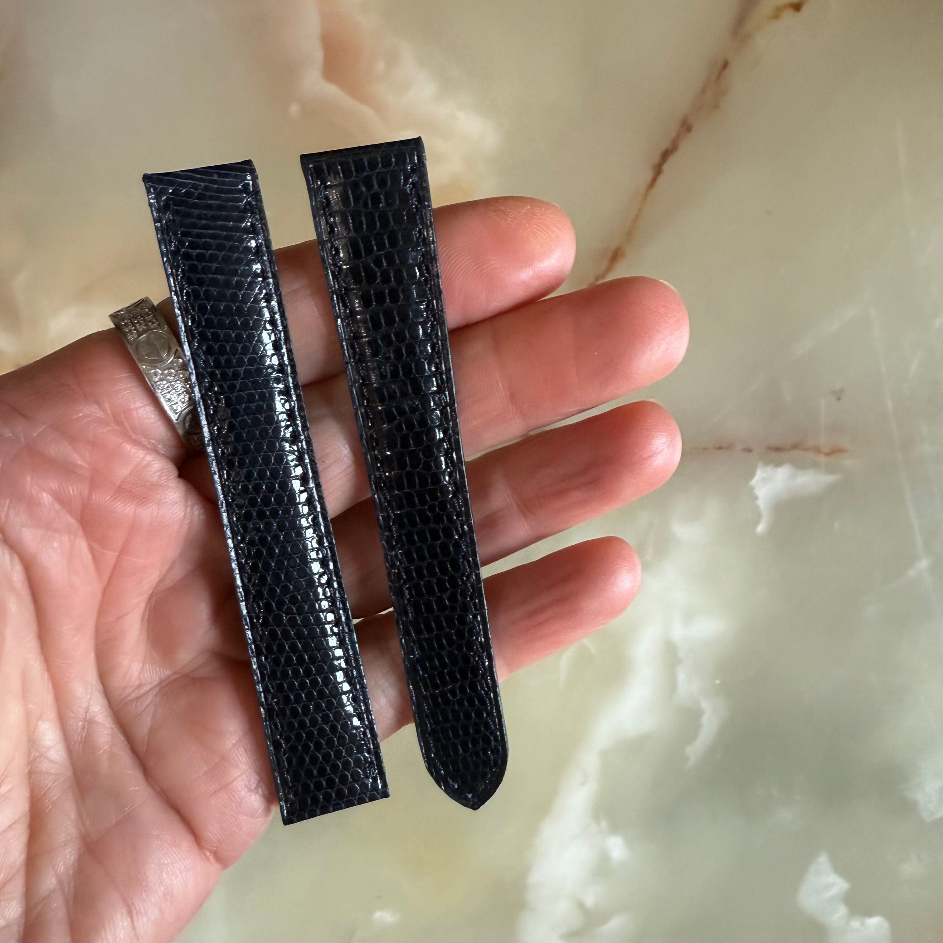 Authentic Cartier Blue Lizard Watch Strap Band 16mm KD02G085