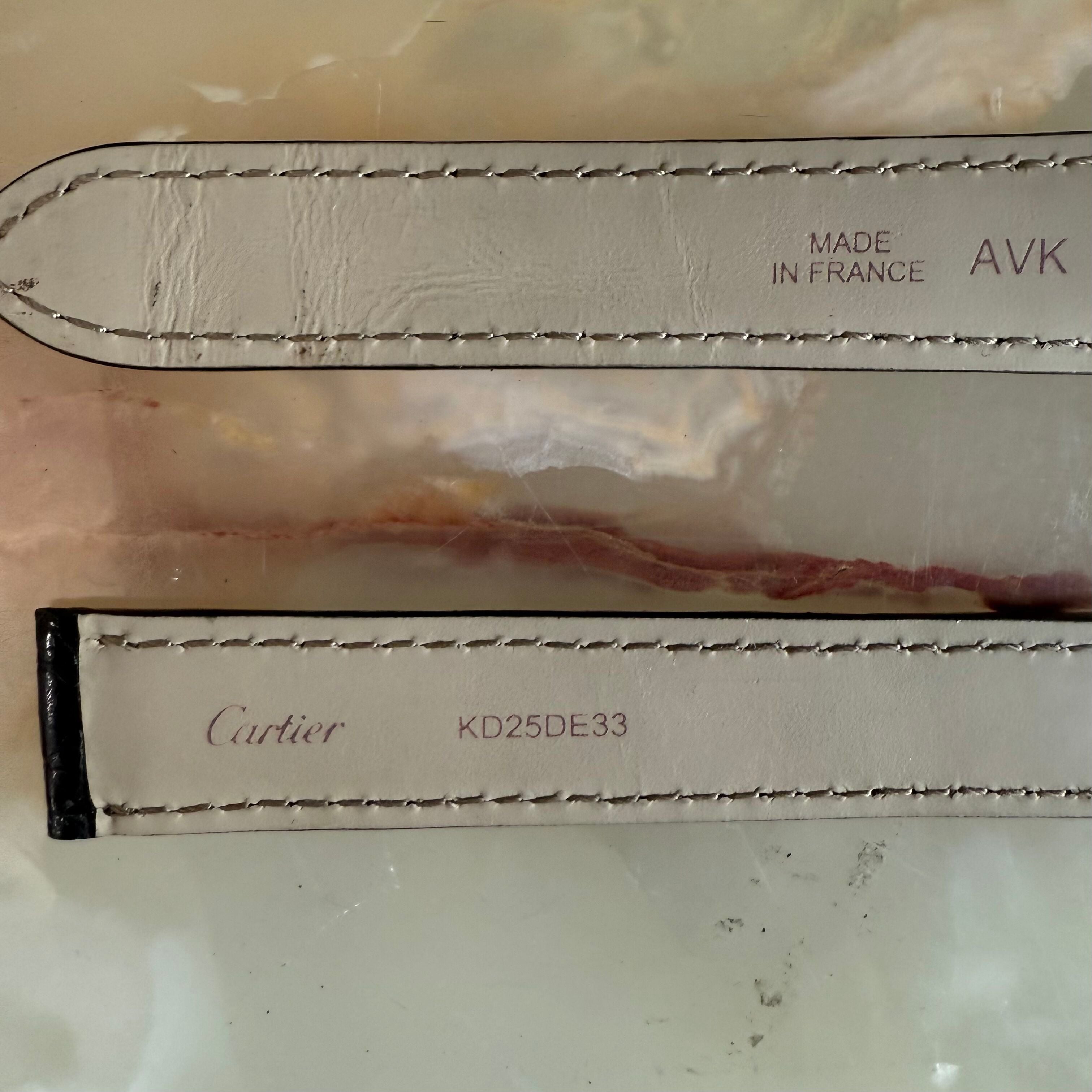 Authentic Cartier Black Caiman Alligator Watch Strap Band 18mm KD25DE33