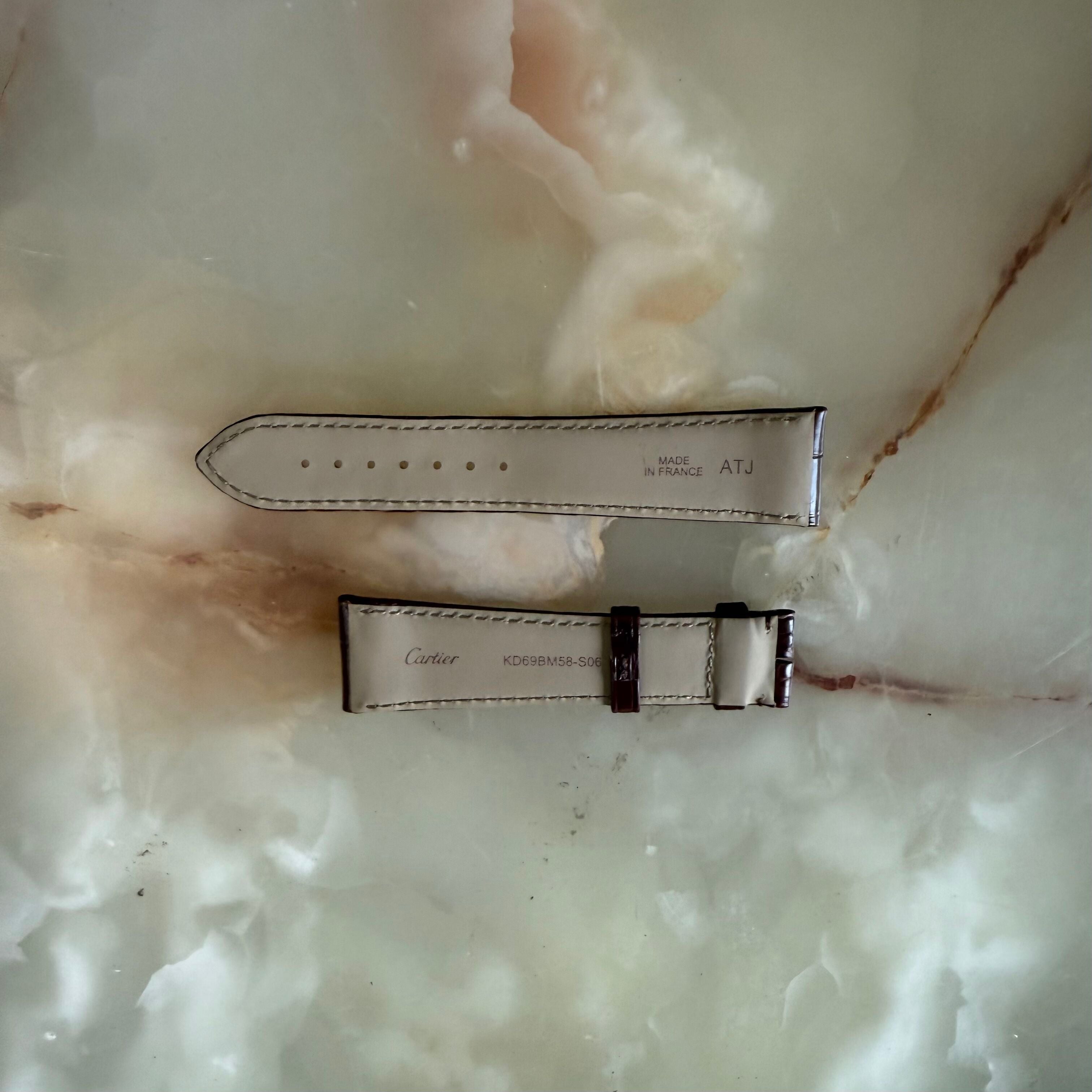 Authentic Cartier Brown Alligator Watch Strap Band 22mm KD69BM58-S06