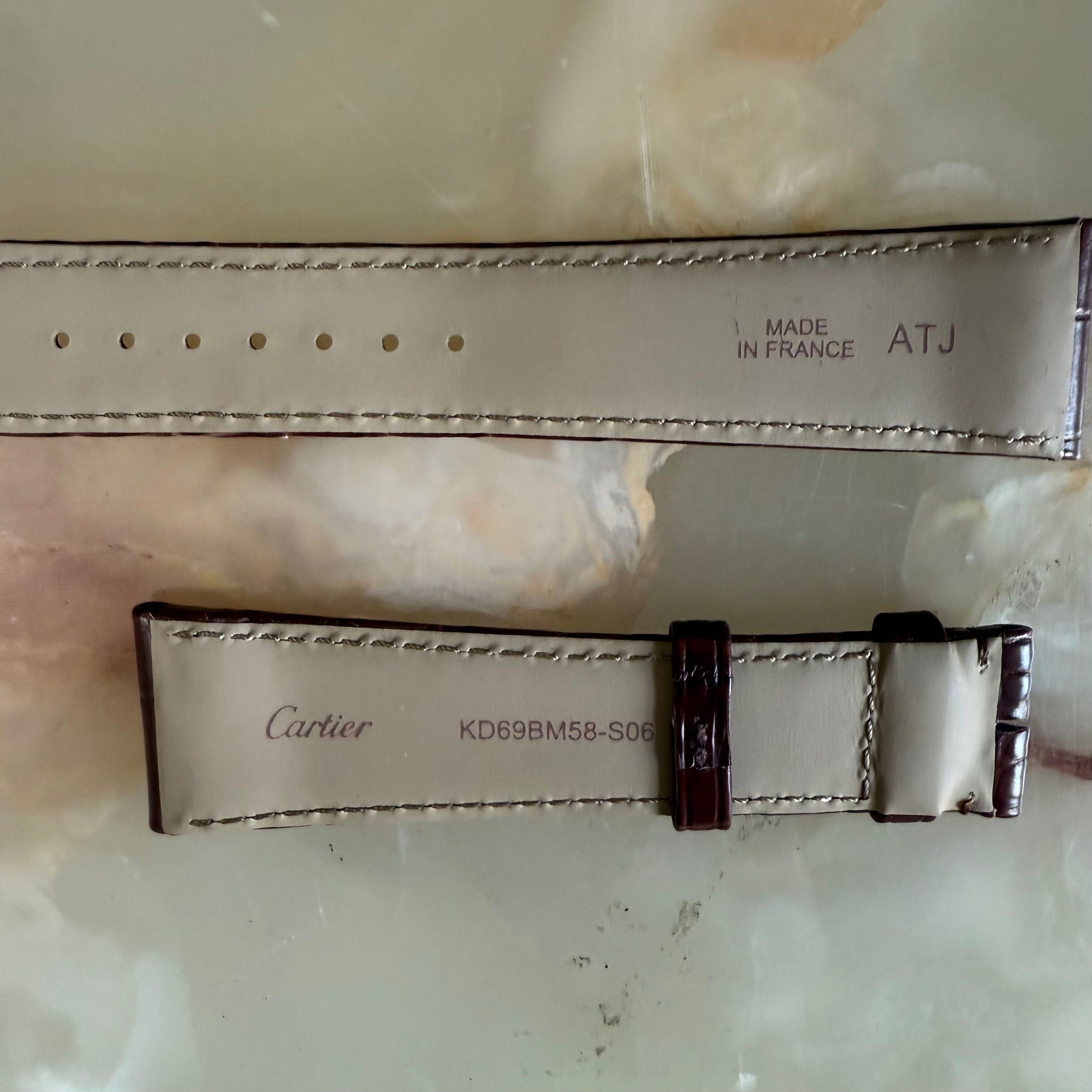 Authentic Cartier Brown Alligator Watch Strap Band 22mm KD69BM58-S06