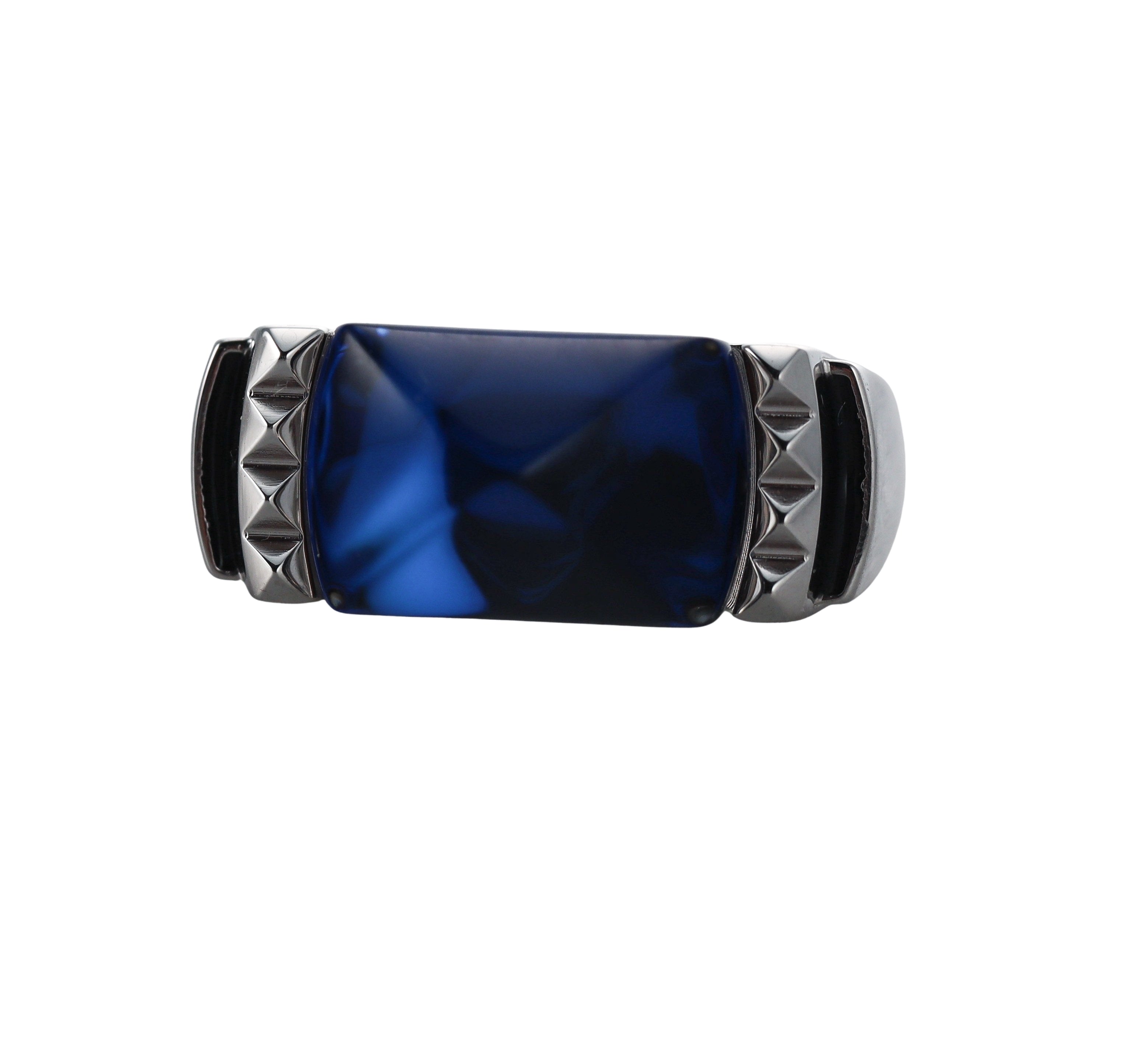 Baccarat Louxor Sterling Silver Blue Crystal Statement Ring 2808023