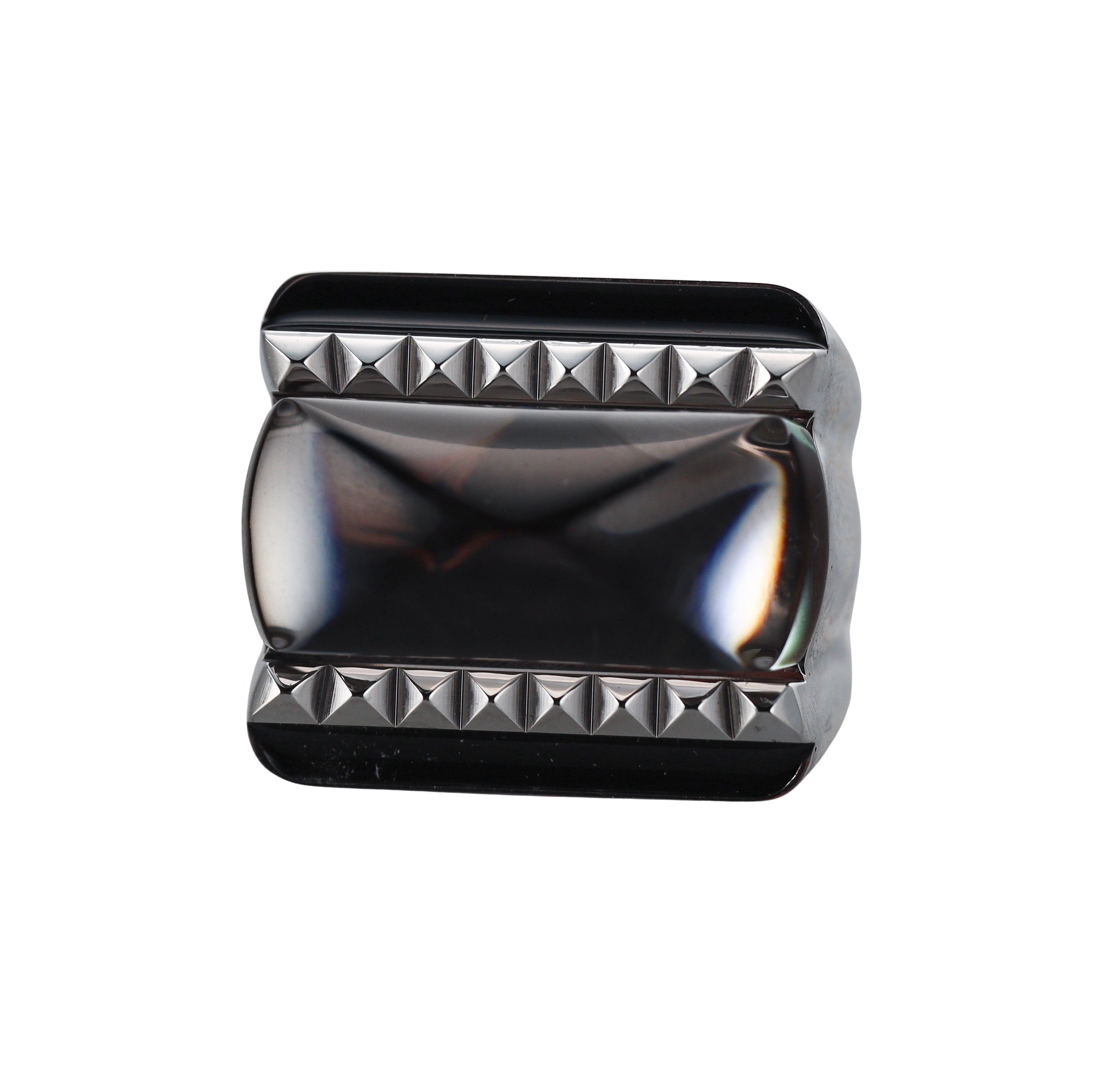 Baccarat Louxor Sterling Silver Gray Crystal Statement Ring 2808038