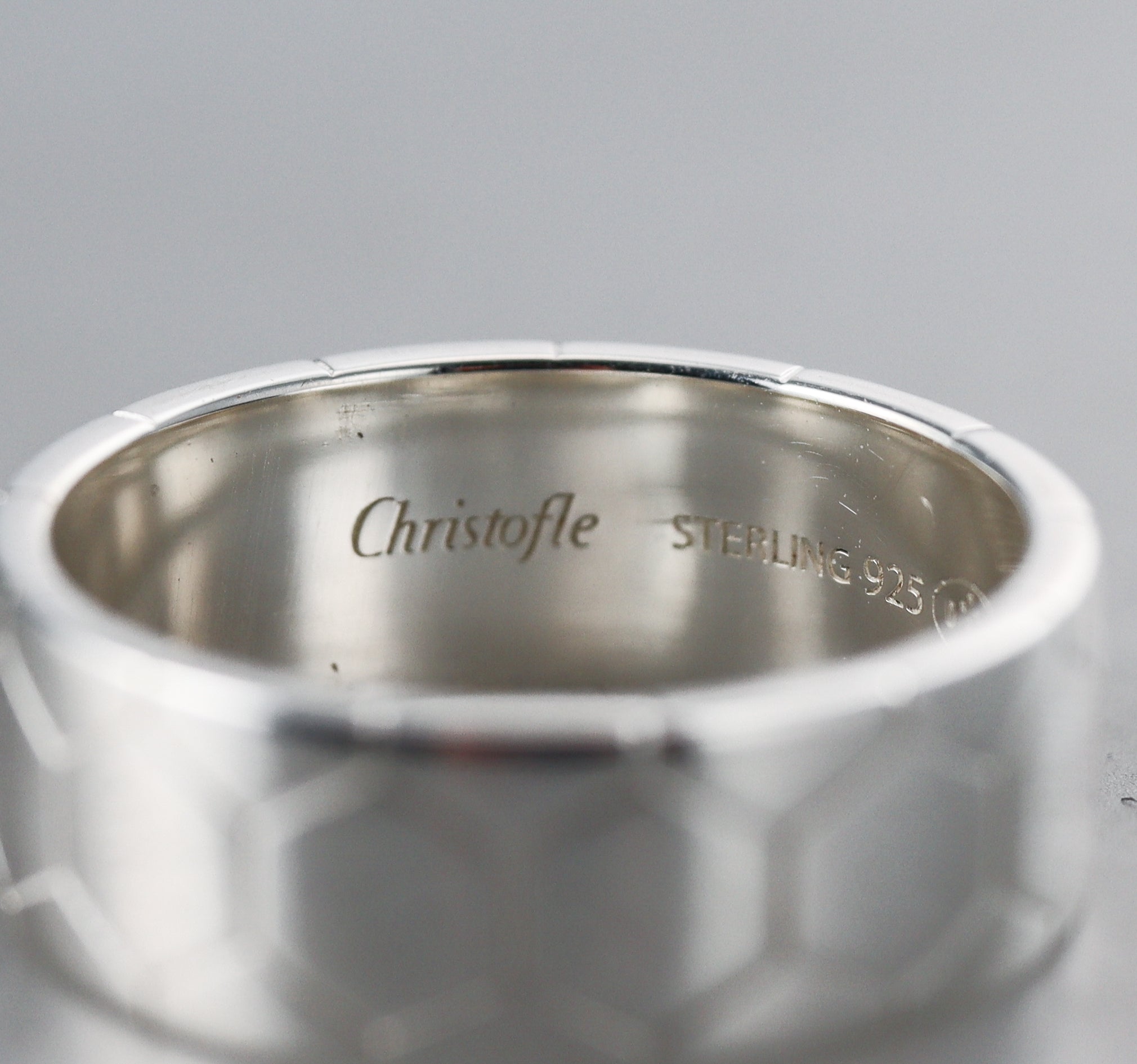 Christofle Sterling Silver Code Royale Ring B0675814902