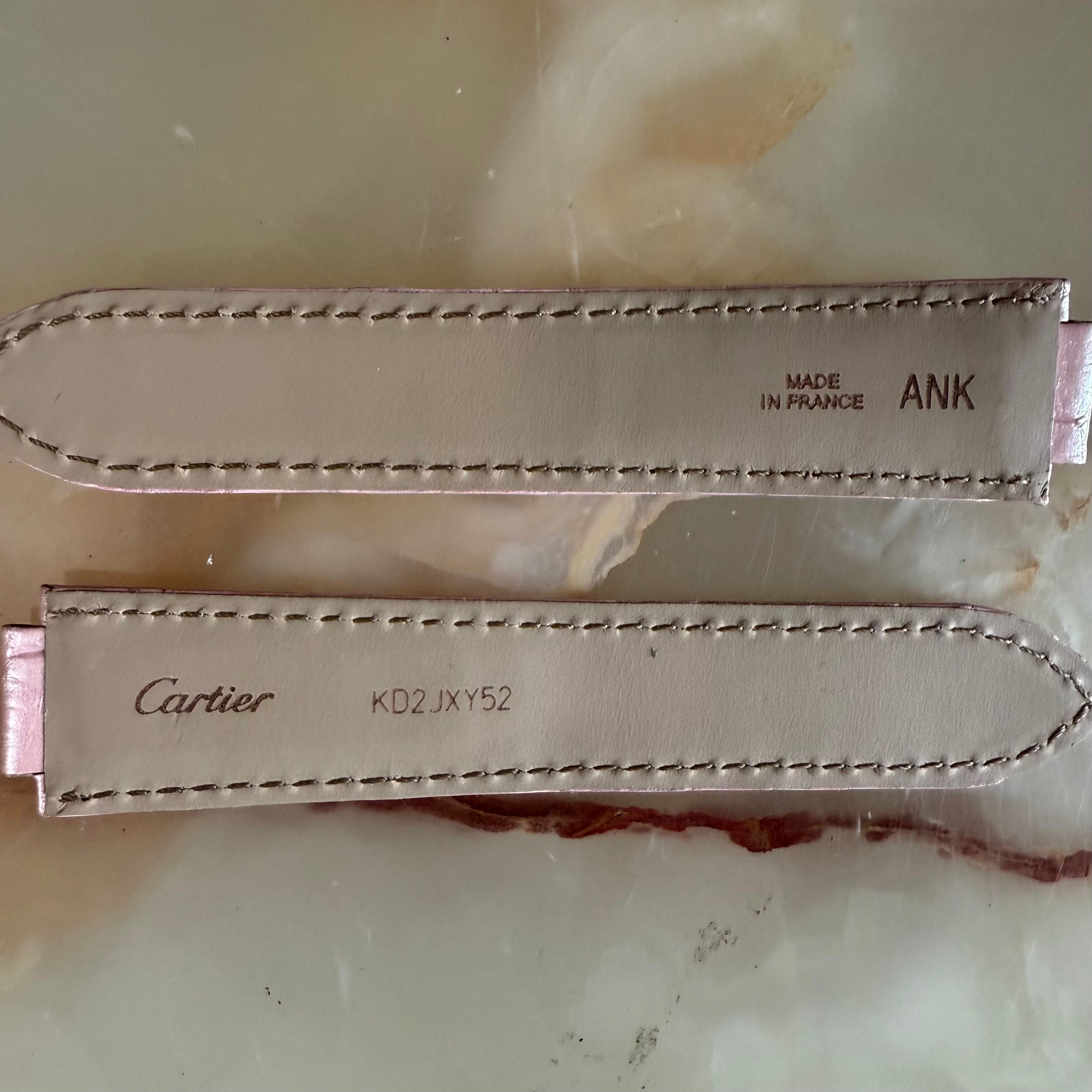 Authentic Cartier Ballon Bleu Pink Alligator Watch Strap Band 20mm KD2JXY52