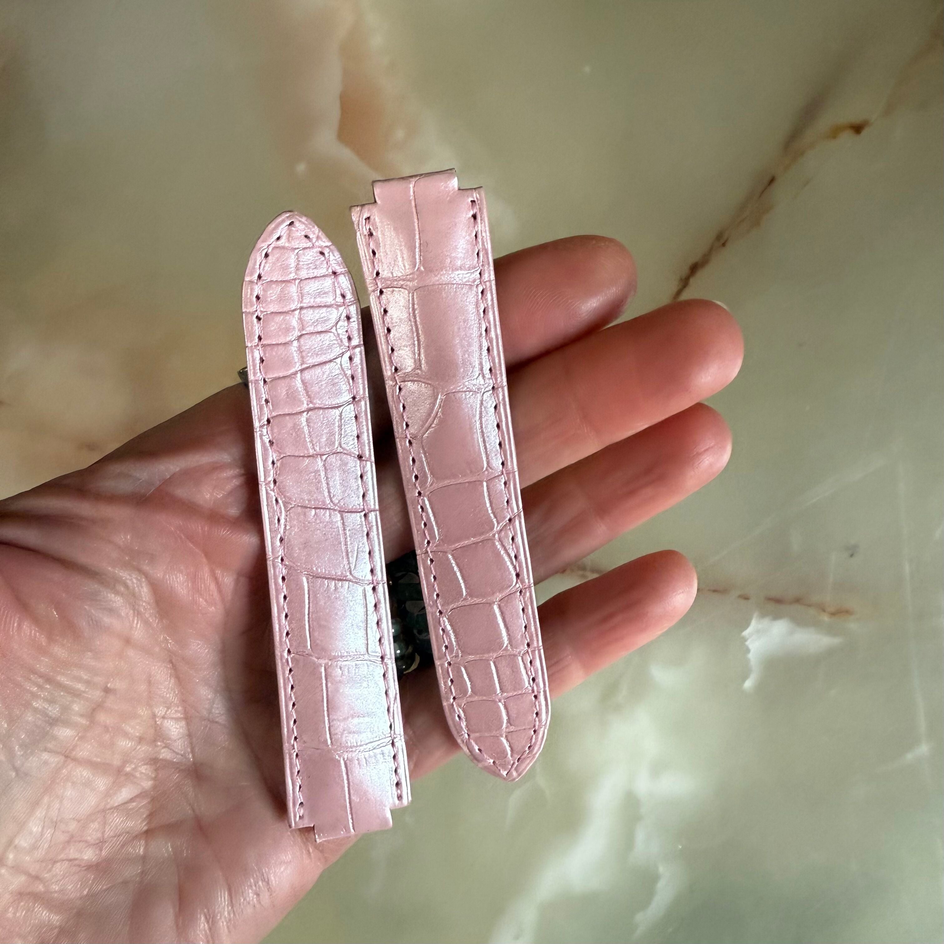 Authentic Cartier Ballon Bleu Pink Alligator Watch Strap Band 20mm KD2JXY52