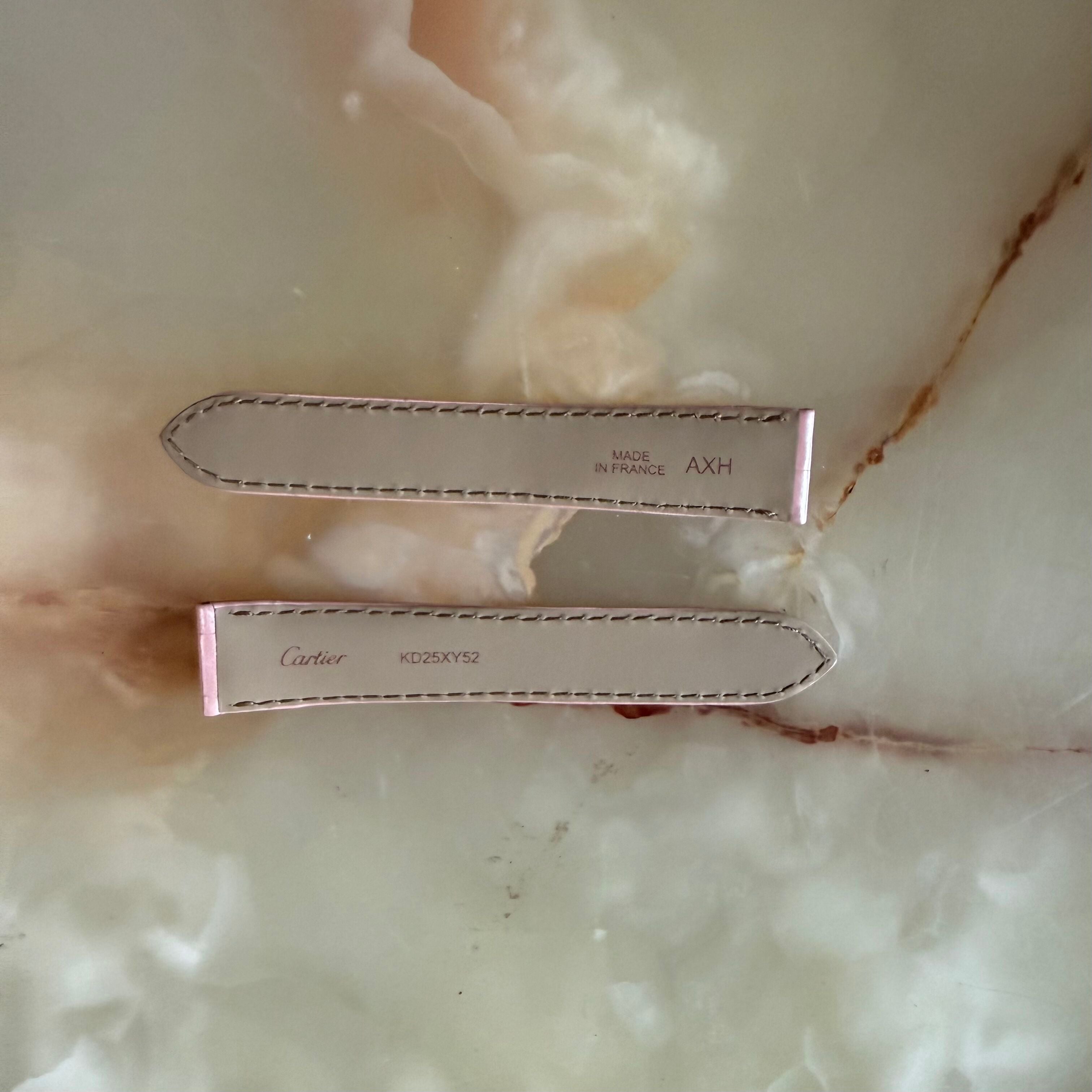 Authentic Cartier Pink Alligator Watch Strap Band 18mm KD25XY52