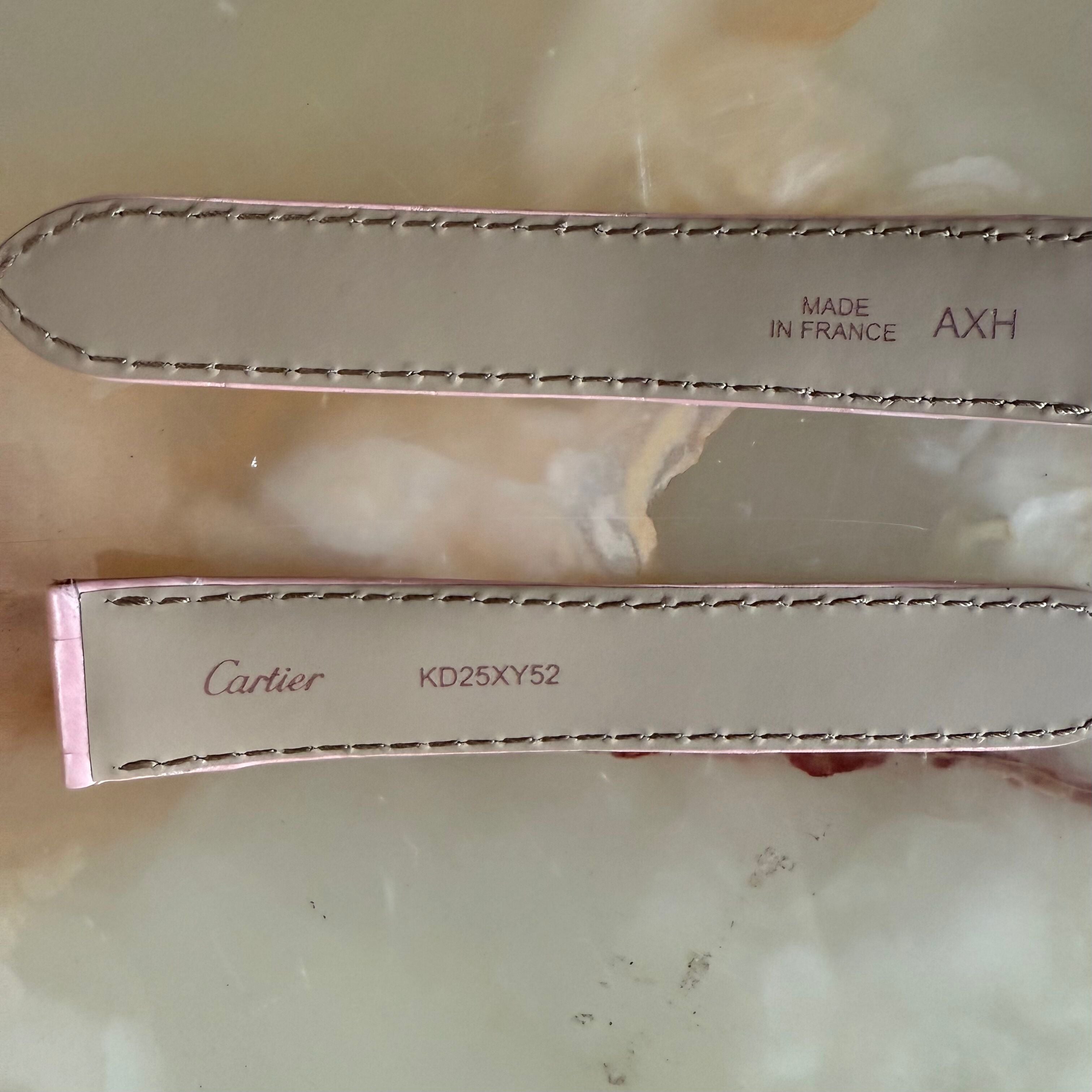 Authentic Cartier Pink Alligator Watch Strap Band 18mm KD25XY52