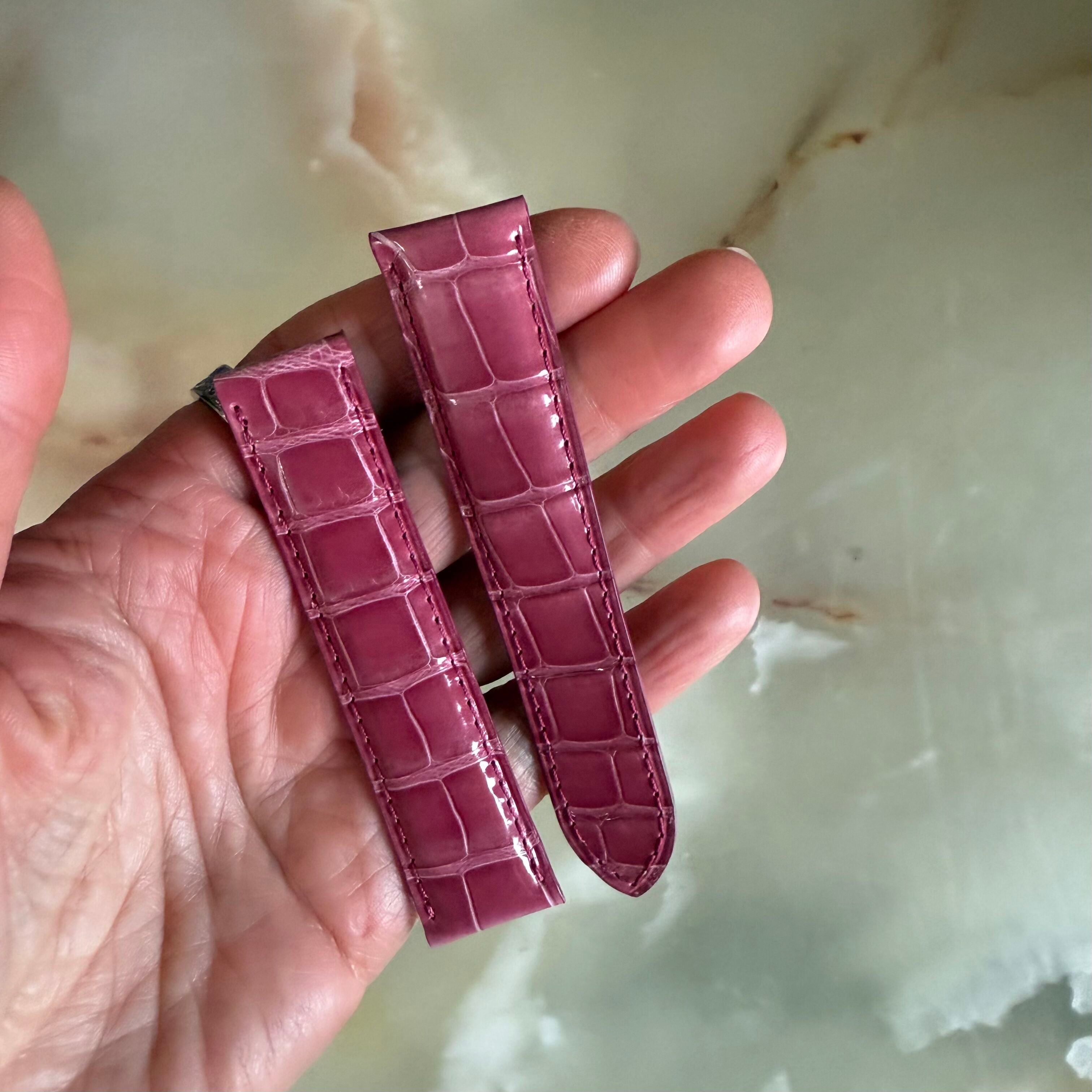 Authentic Cartier Pink Alligator Watch Strap Band 20mm KD18IP13-S06