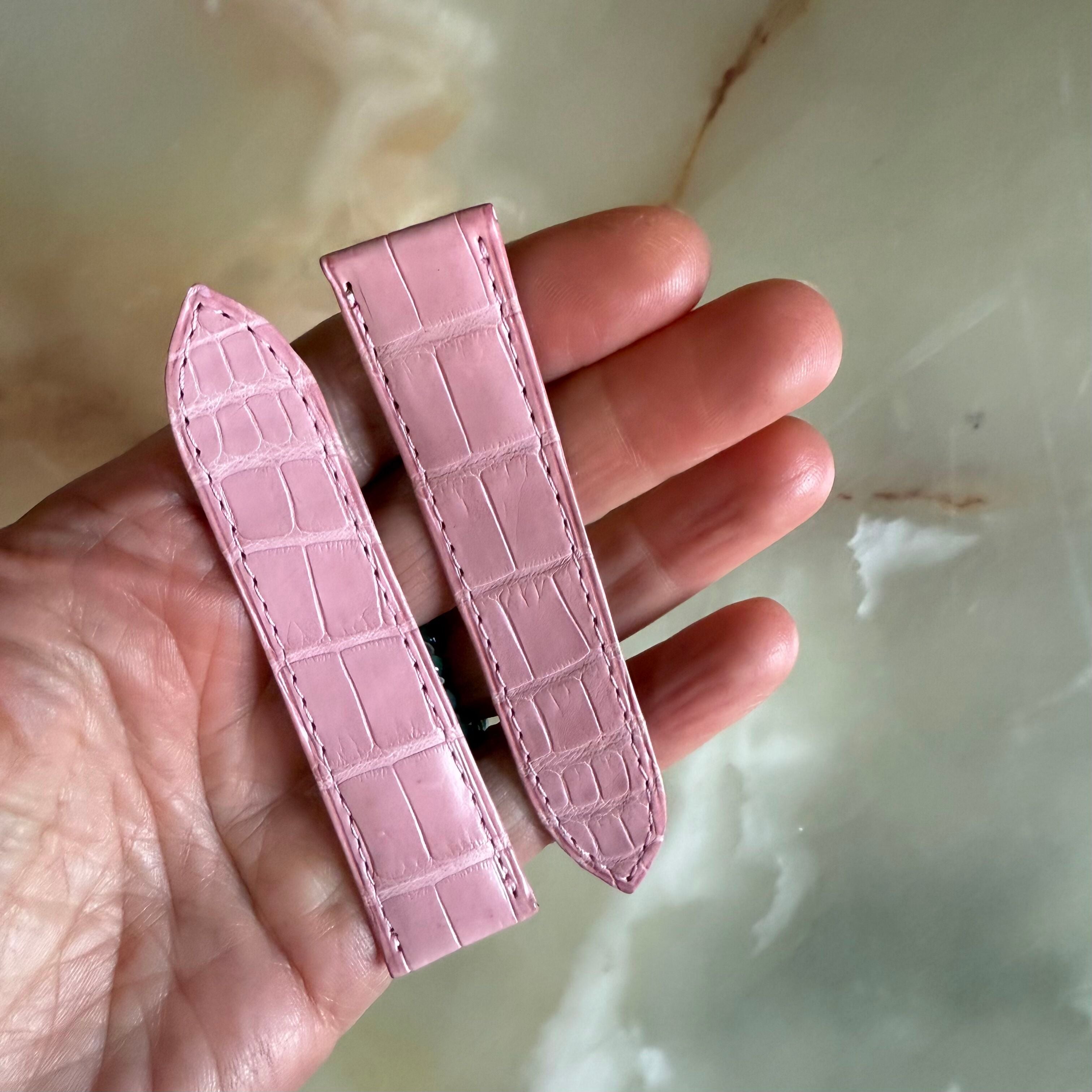 Authentic Cartier Pink Alligator Watch Strap Band 20mm KD98ZK80