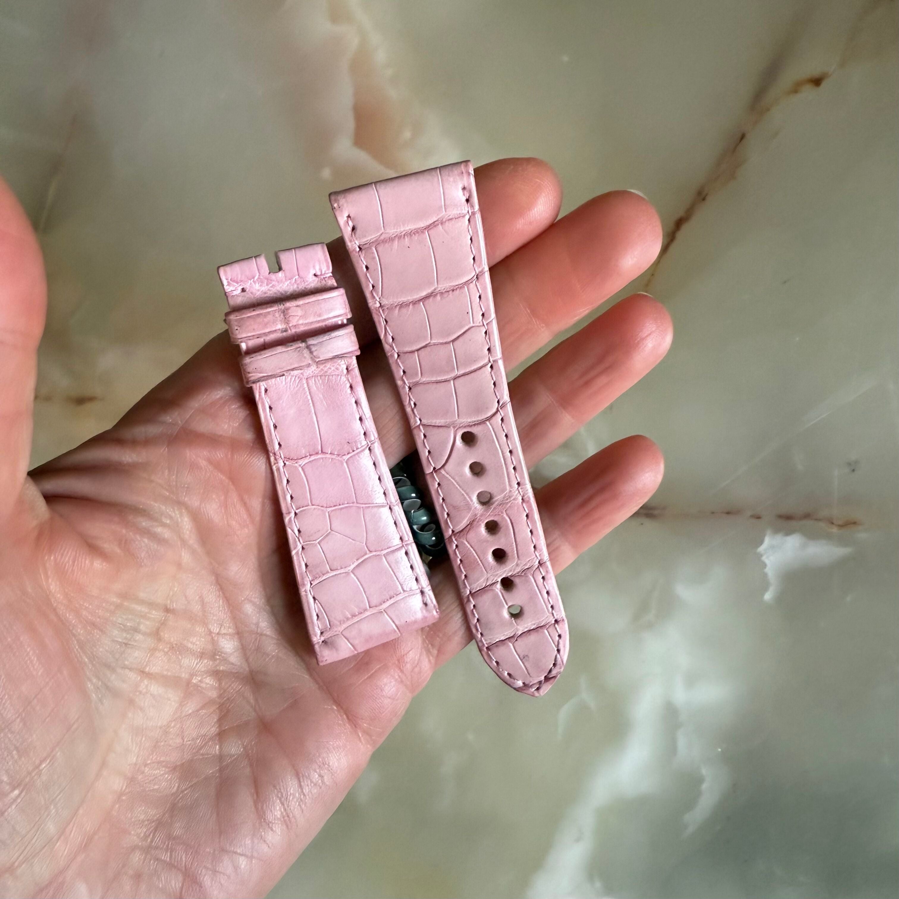 Authentic Cartier Pink Alligator Watch Strap Band 25mm