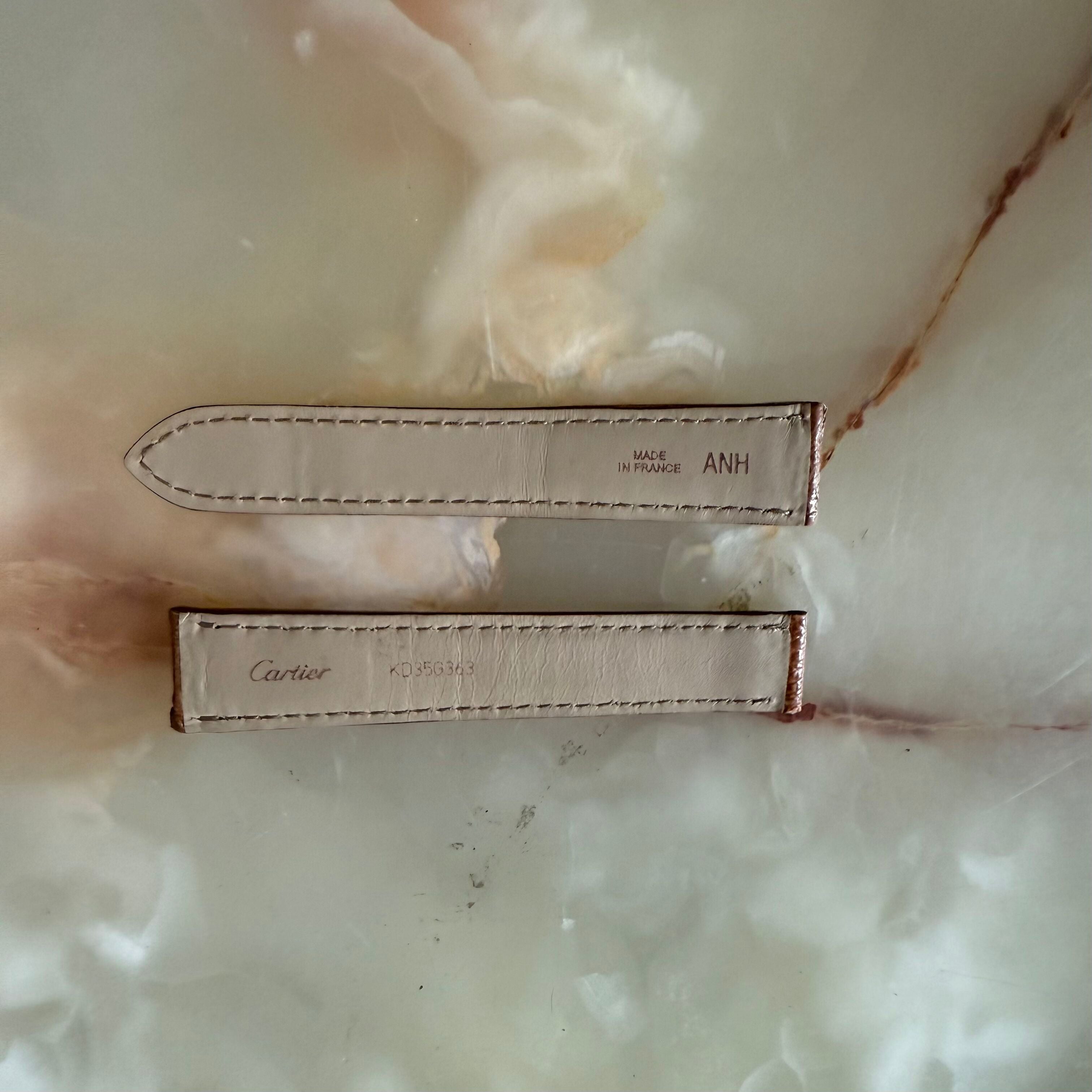 Authentic Cartier Brown Leather Watch Strap Band 18mm KD35G363