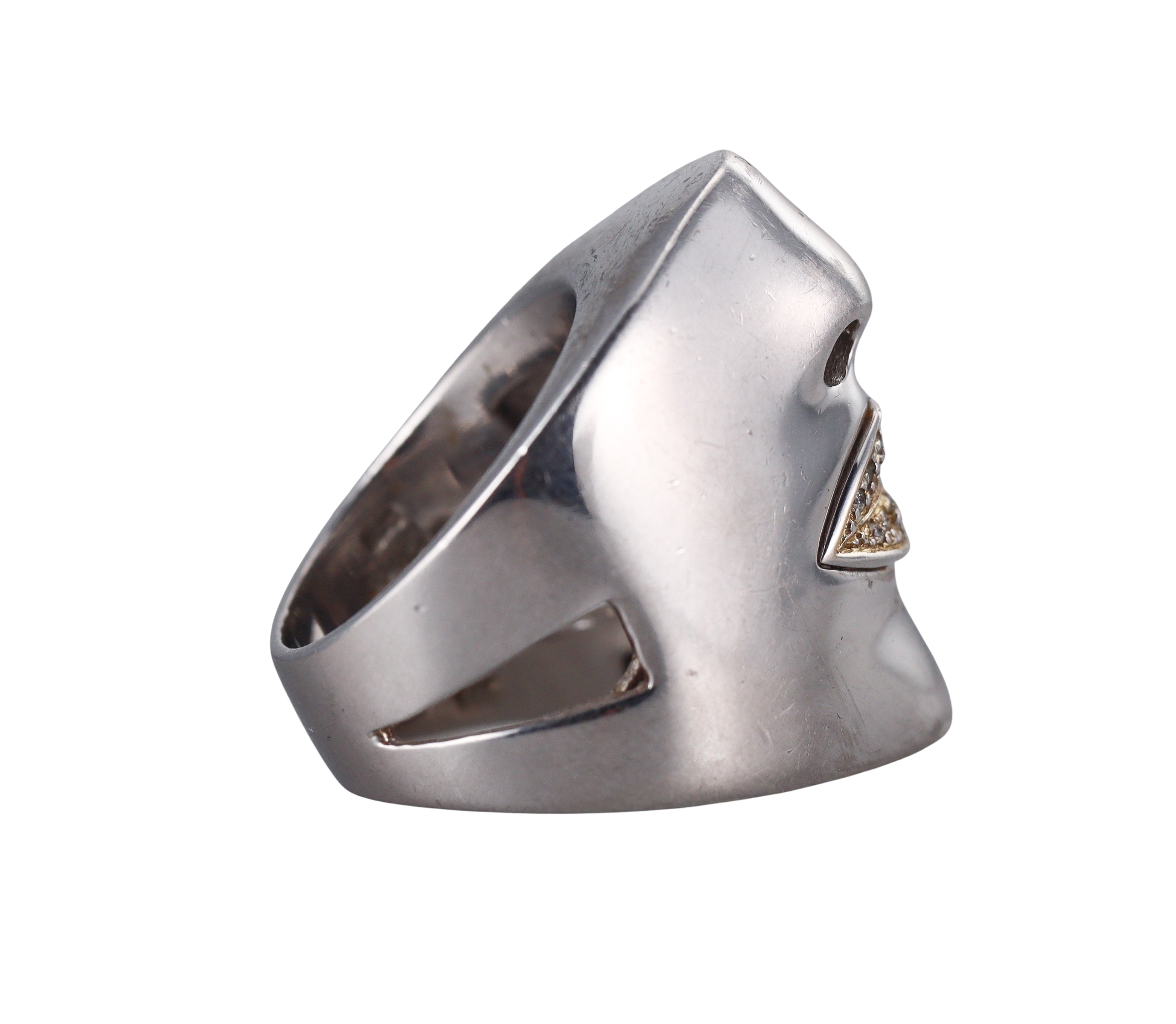 Sonia Bitton Vintage Silver Gold Diamond Lip Face Ring