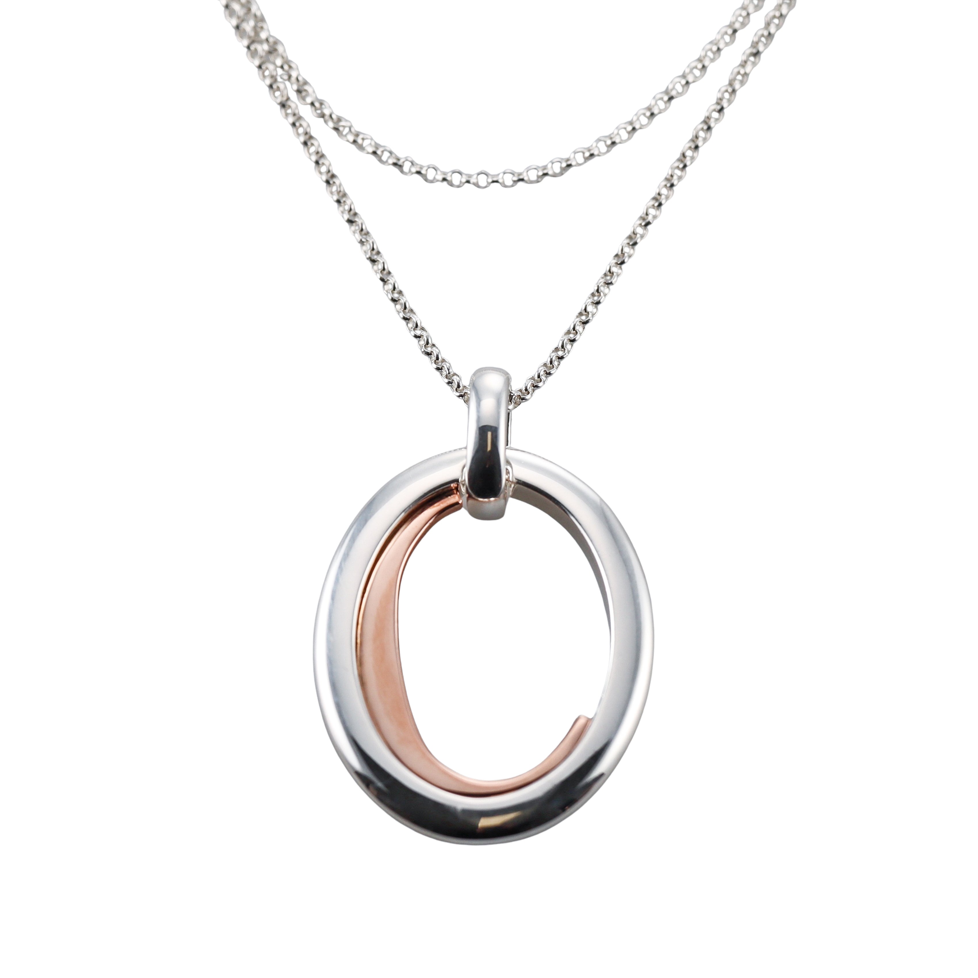 C de Christofle Sterling Silver & Rose Gold Pendant Necklace B0676140002