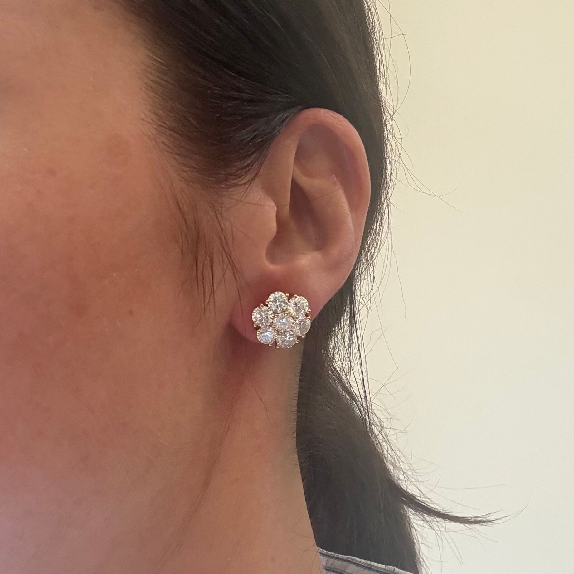 14k Solid Gold Lab Grown 8.29ctw Diamond Stud Earrings