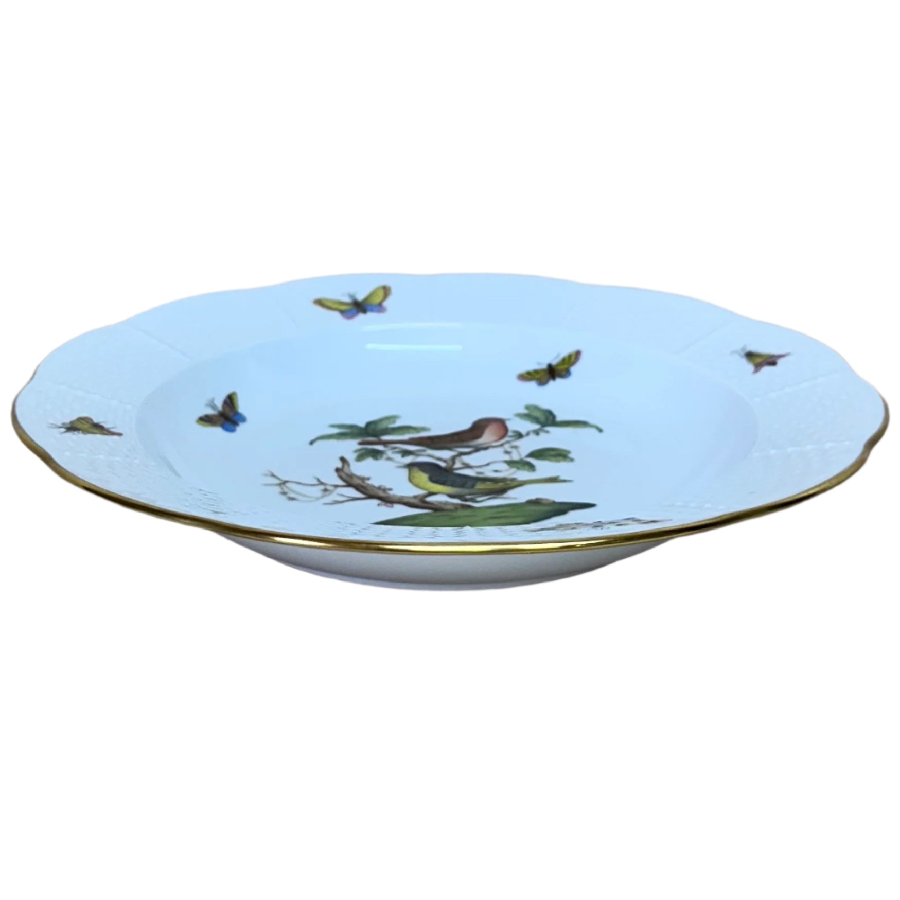 Herend Porcelain Large Rim Soup Bowl Rothschild Bird 503-0-00/RO-3
