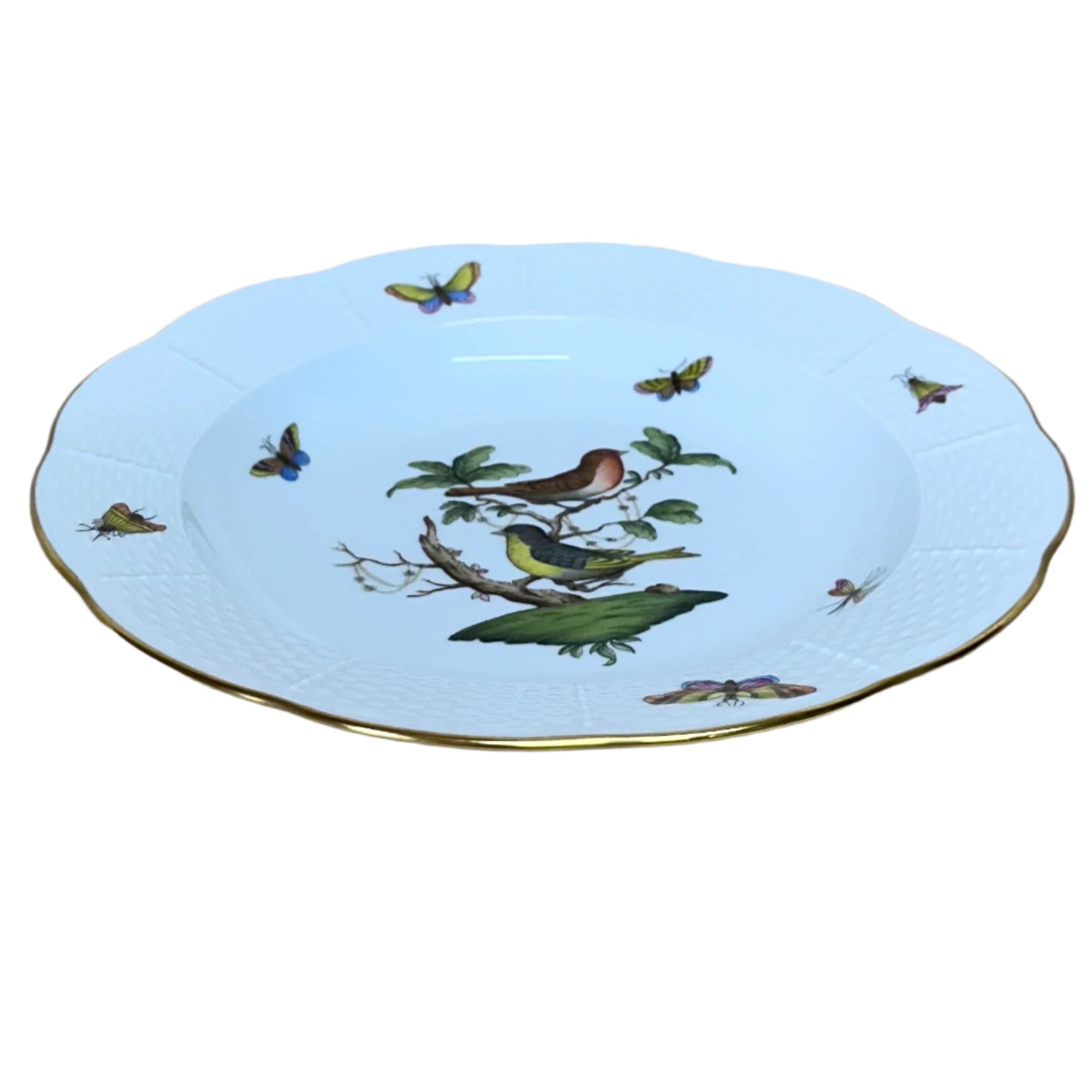 Herend Porcelain Large Rim Soup Bowl Rothschild Bird 503-0-00/RO-3