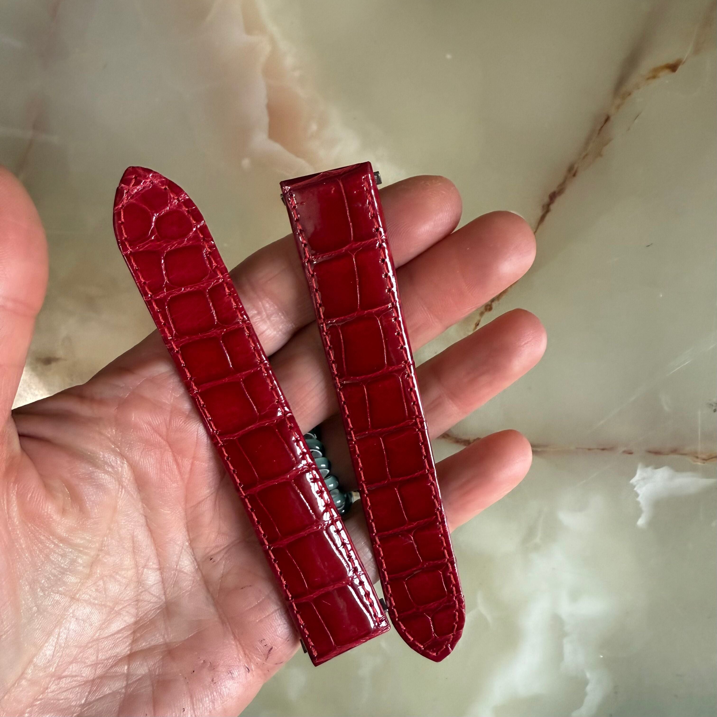 Authentic Cartier Red Alligator Quick Release Watch Strap Band 20mm KD68JR04