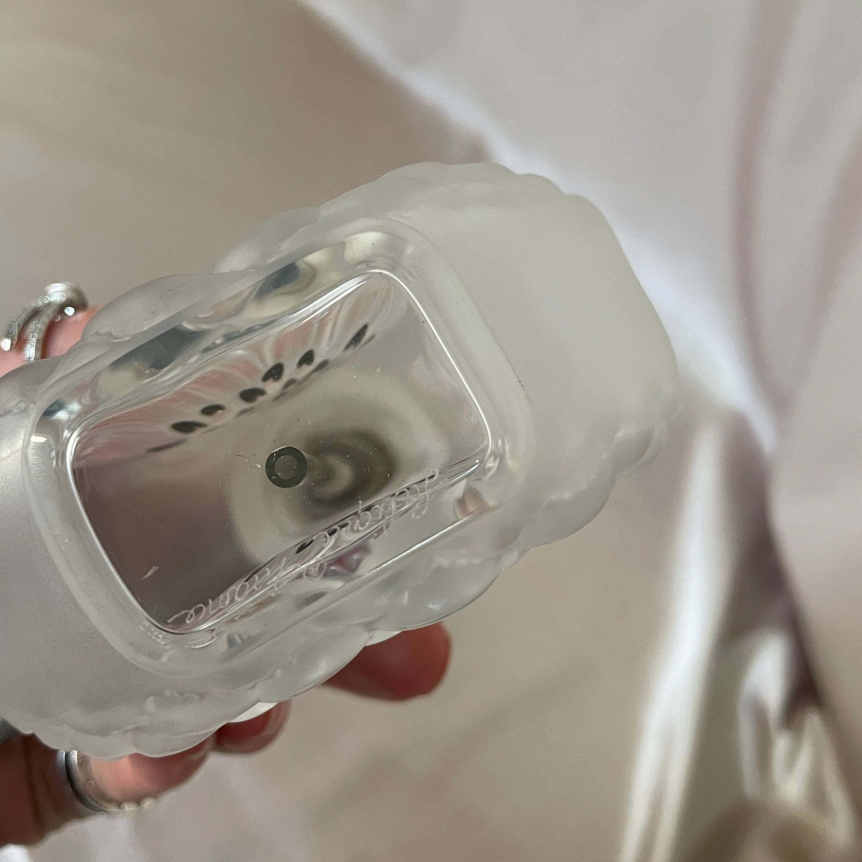 Lalique Crystal Dahlia Perfume Bottle with Atomizer