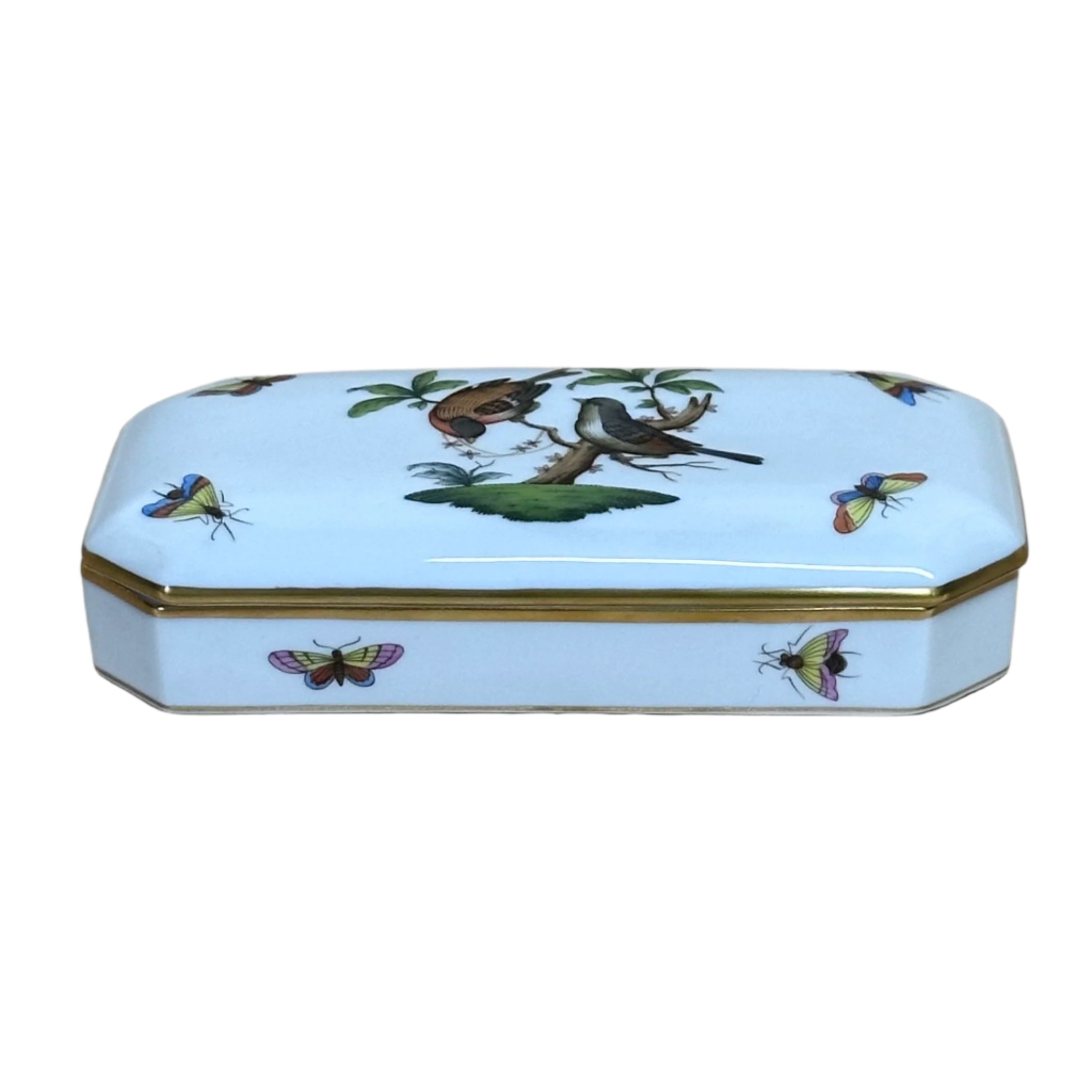 Herend Porcelain Rothschild Bird Trinket Box 7897-2-00/RO 653