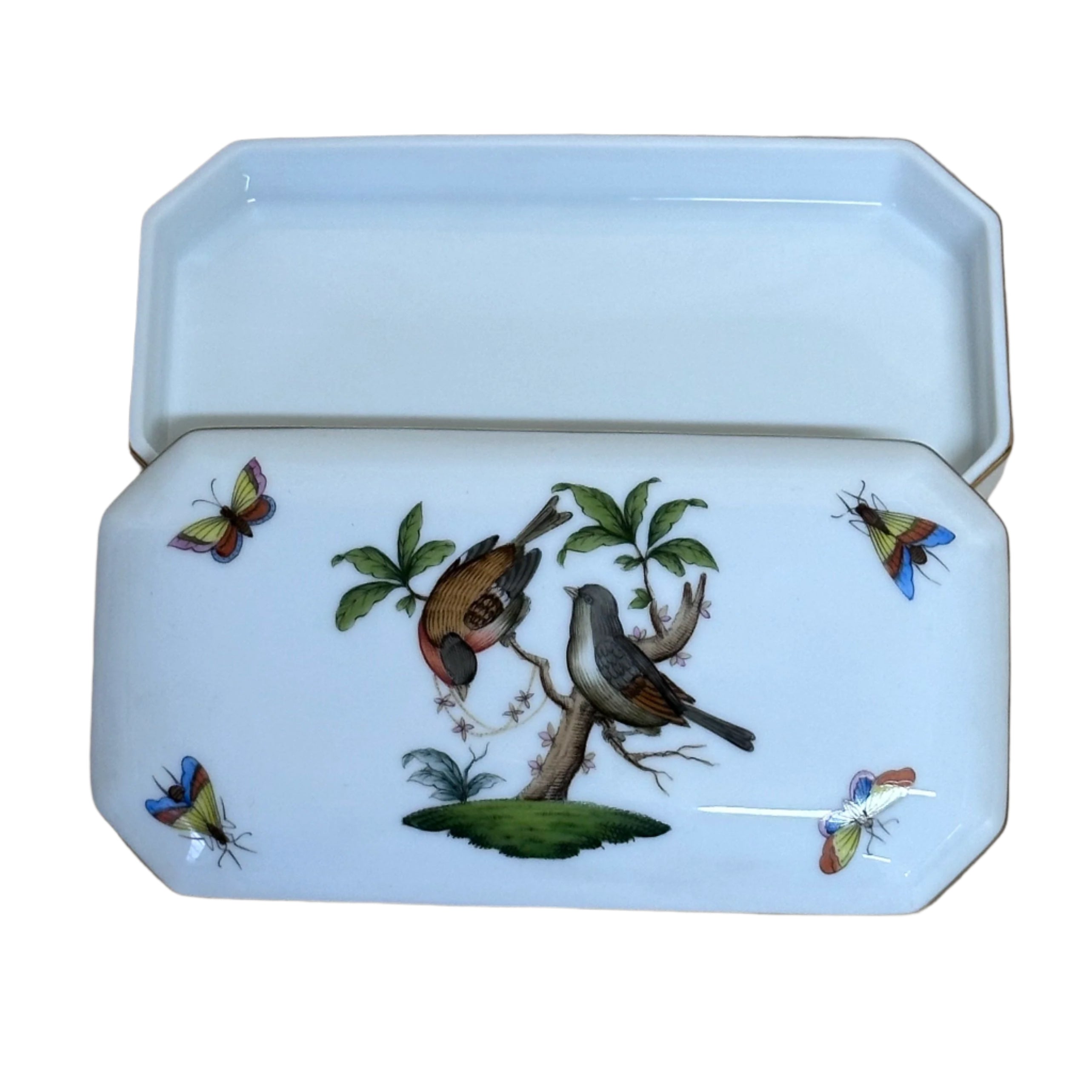 Herend Porcelain Rothschild Bird Trinket Box 7897-2-00/RO 653
