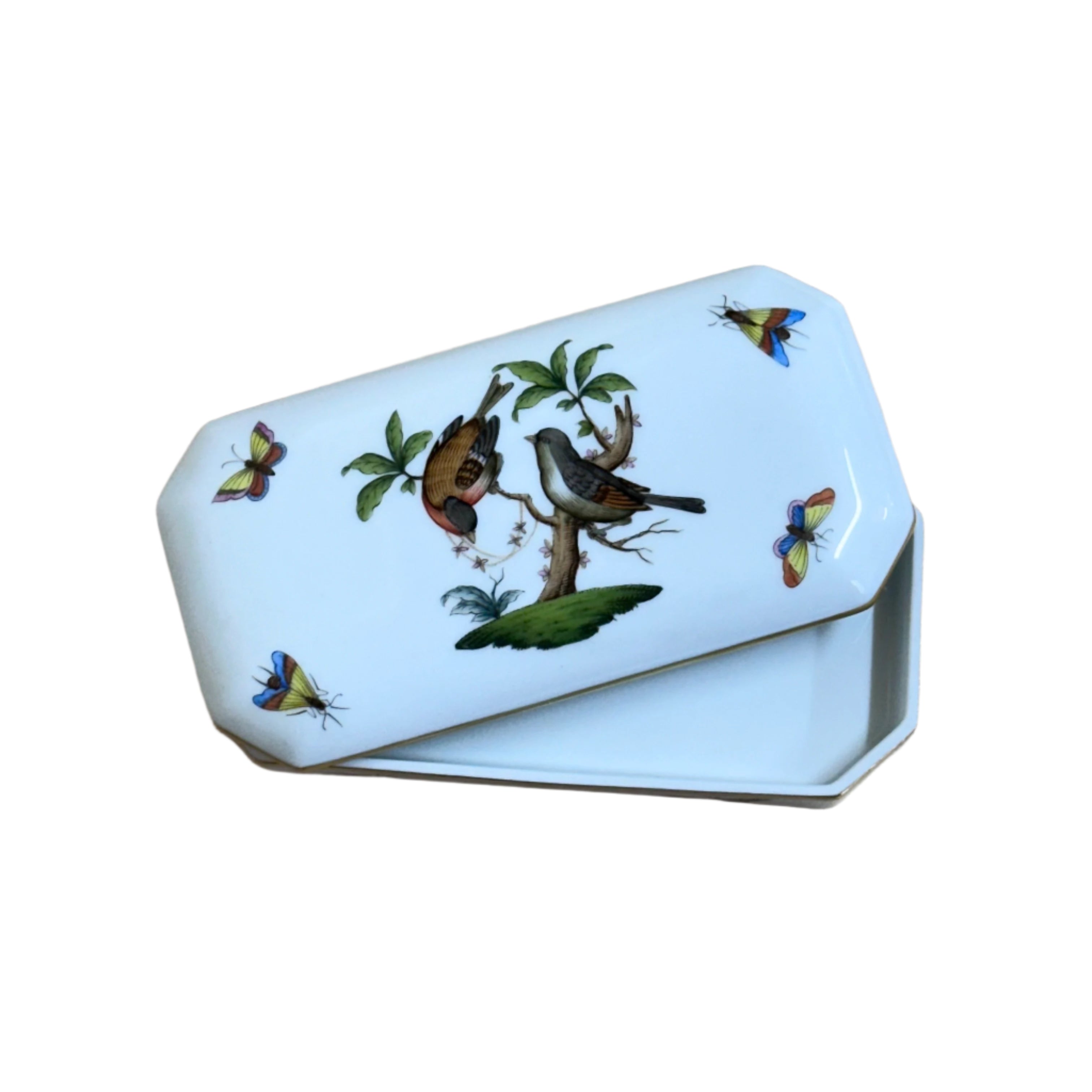 Herend Porcelain Rothschild Bird Trinket Box 7897-2-00/RO 653