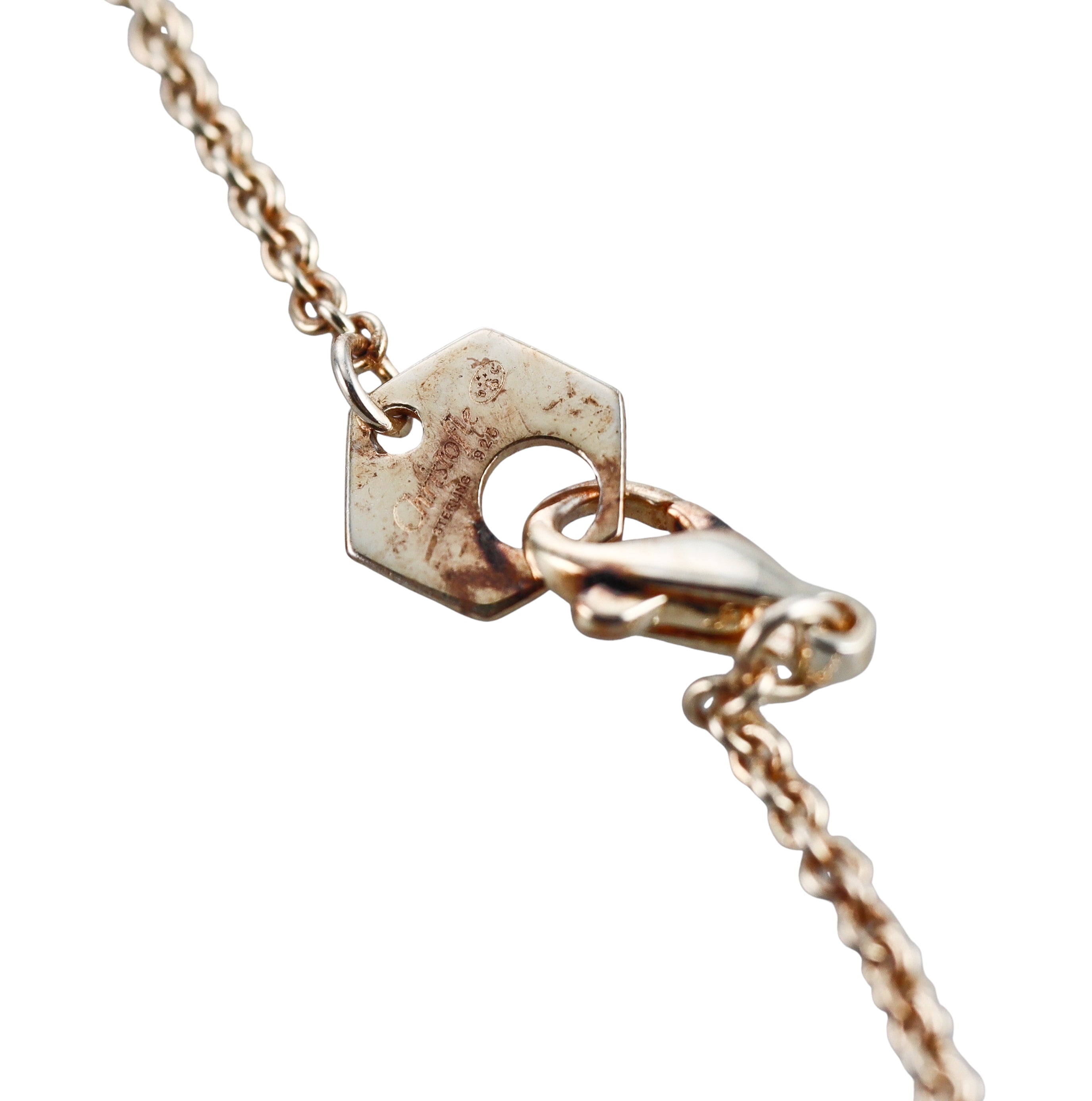 Idole de Christofle Sterling Silver Rhodocrosite Pendant Necklace 6762405