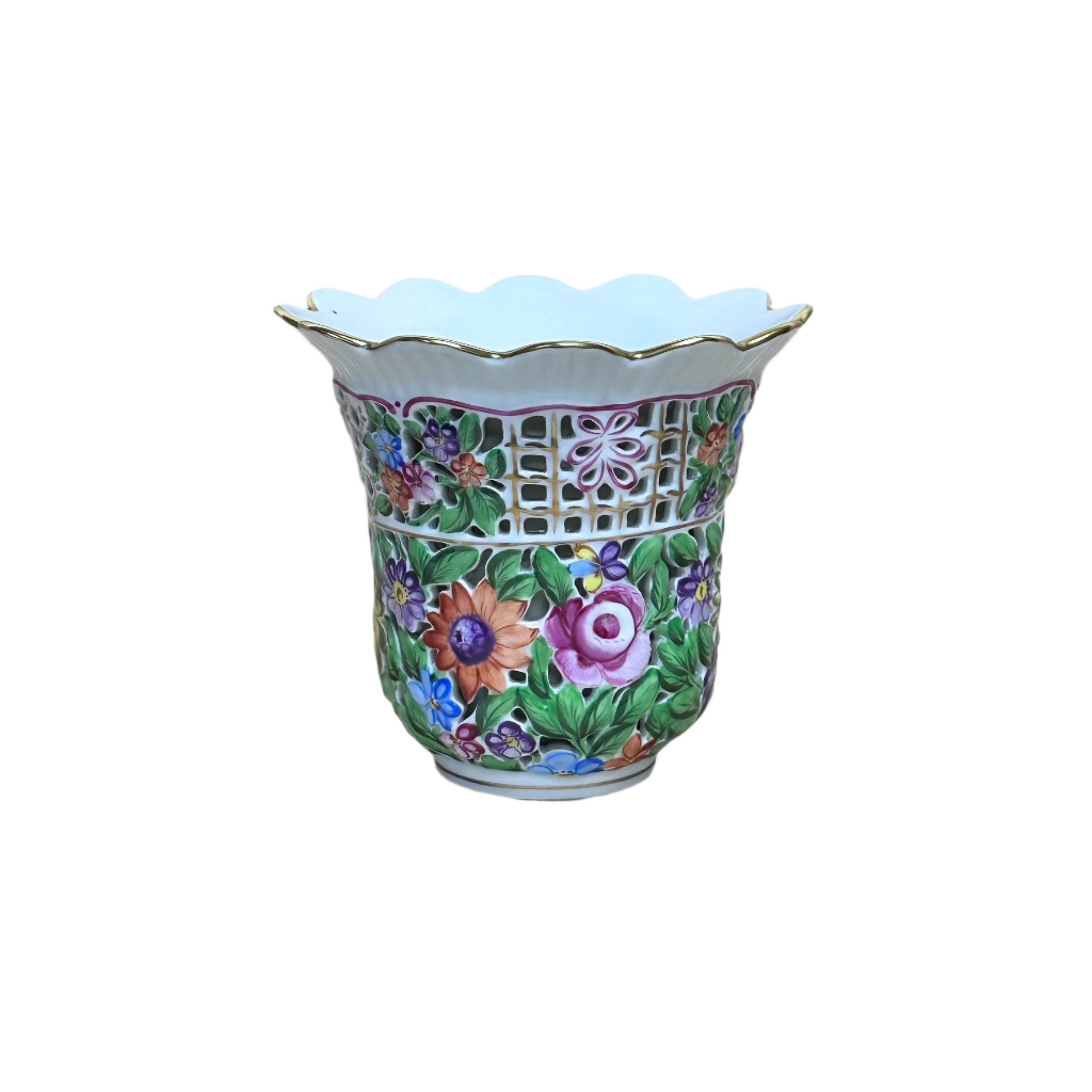 Herend Porcelain Pierced Vase Giftware 6420/C