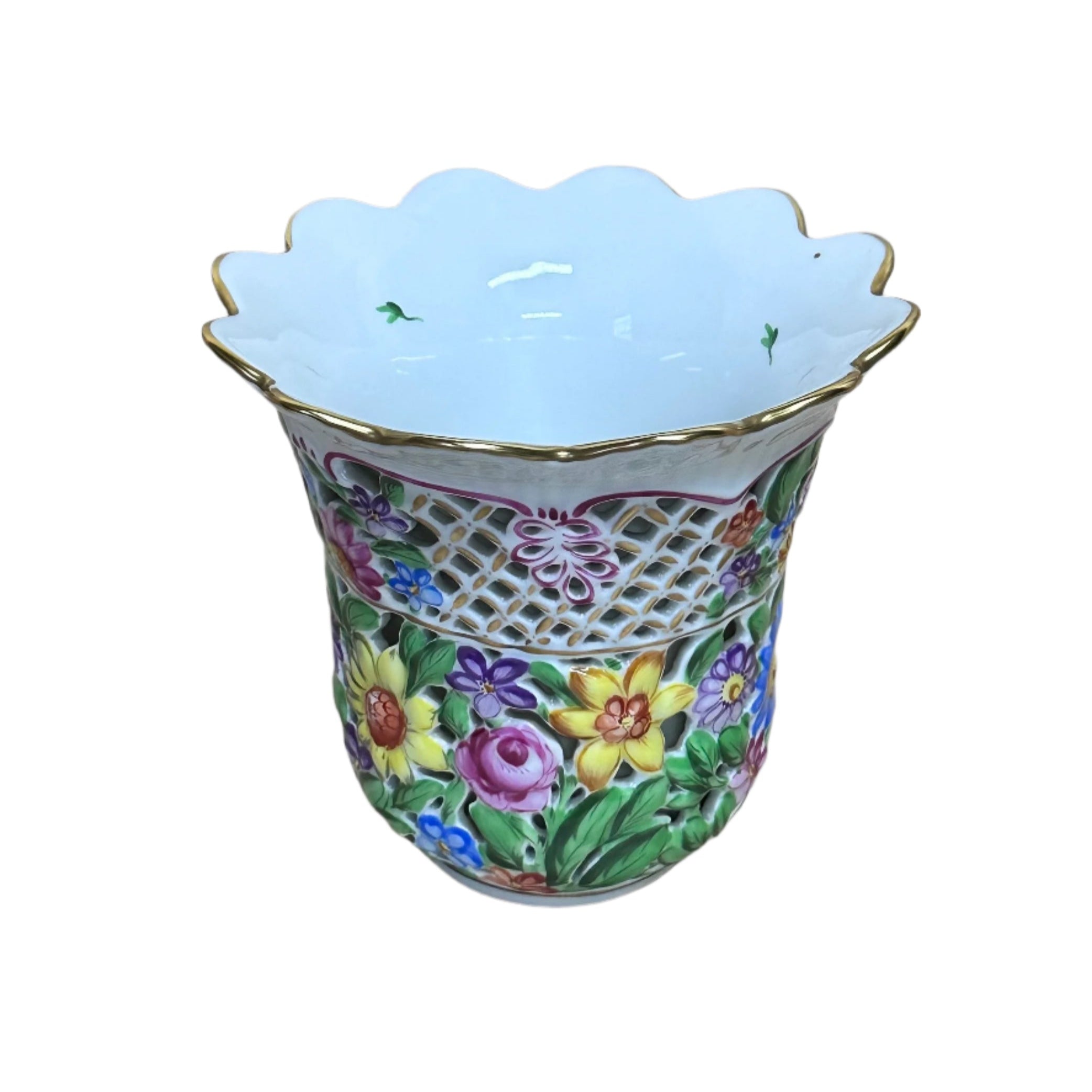 Herend Porcelain Pierced Vase Giftware 6420/C