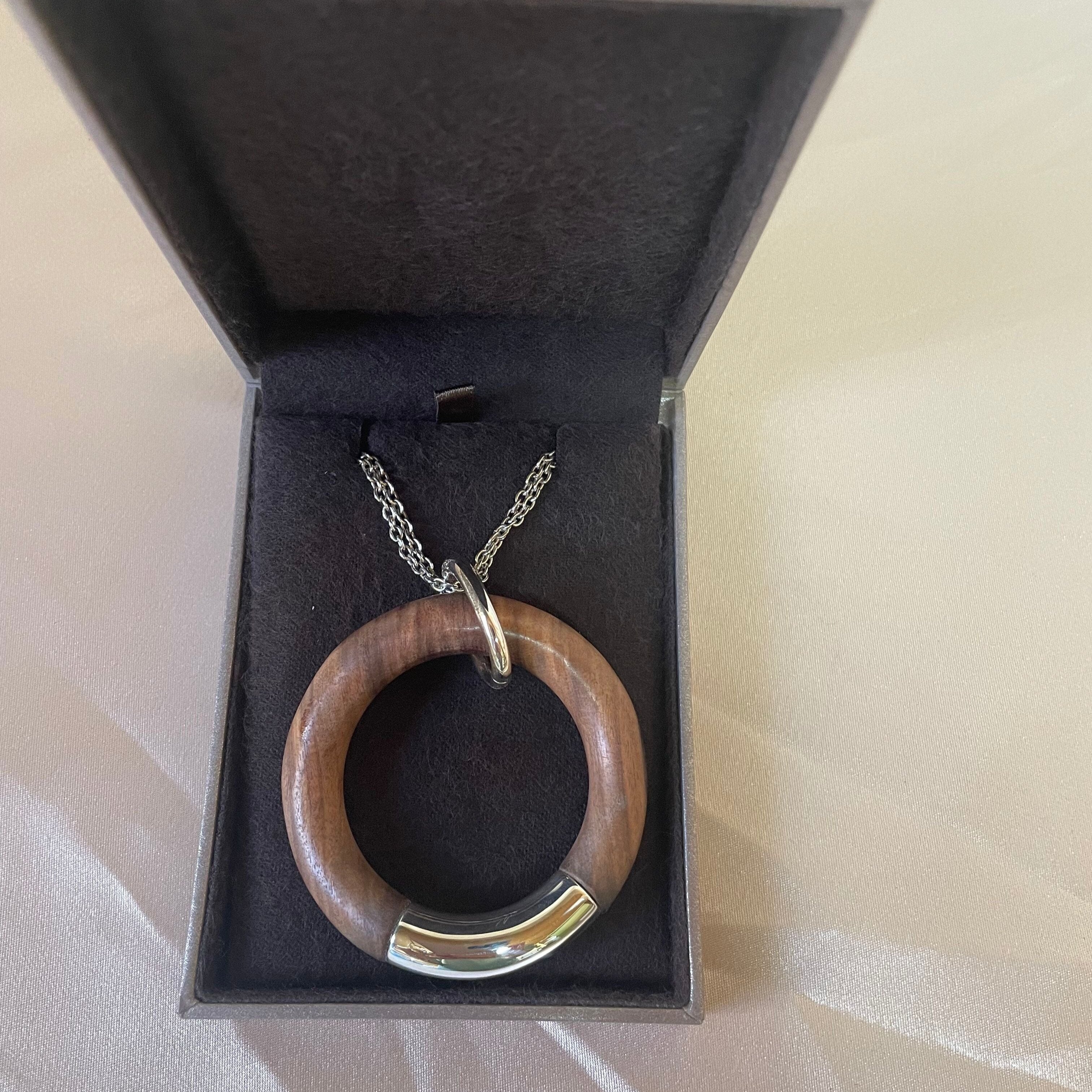 Idole de Christofle Sterling Silver Rosewood Large Necklace